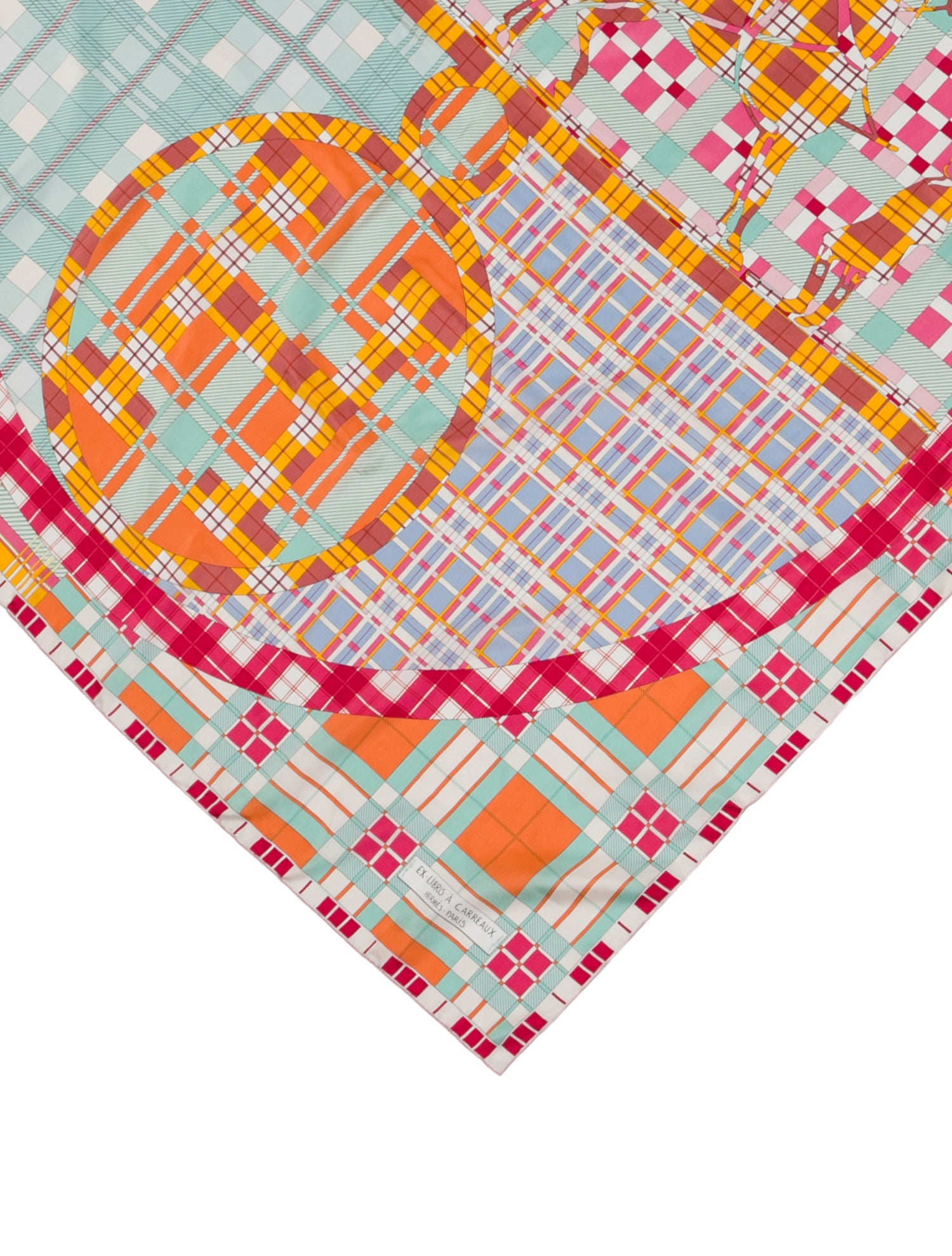 Hermès Ex-Libris À Carreaux Silk Shawl