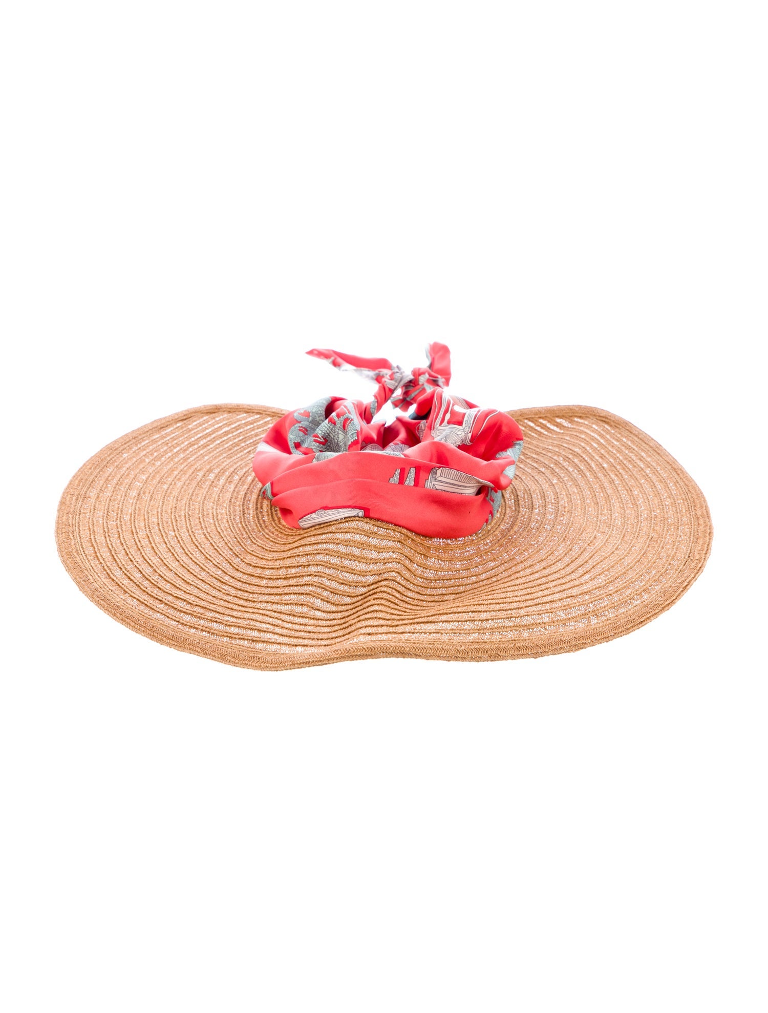 Hermès Silk Trimmed Straw Sun Hat