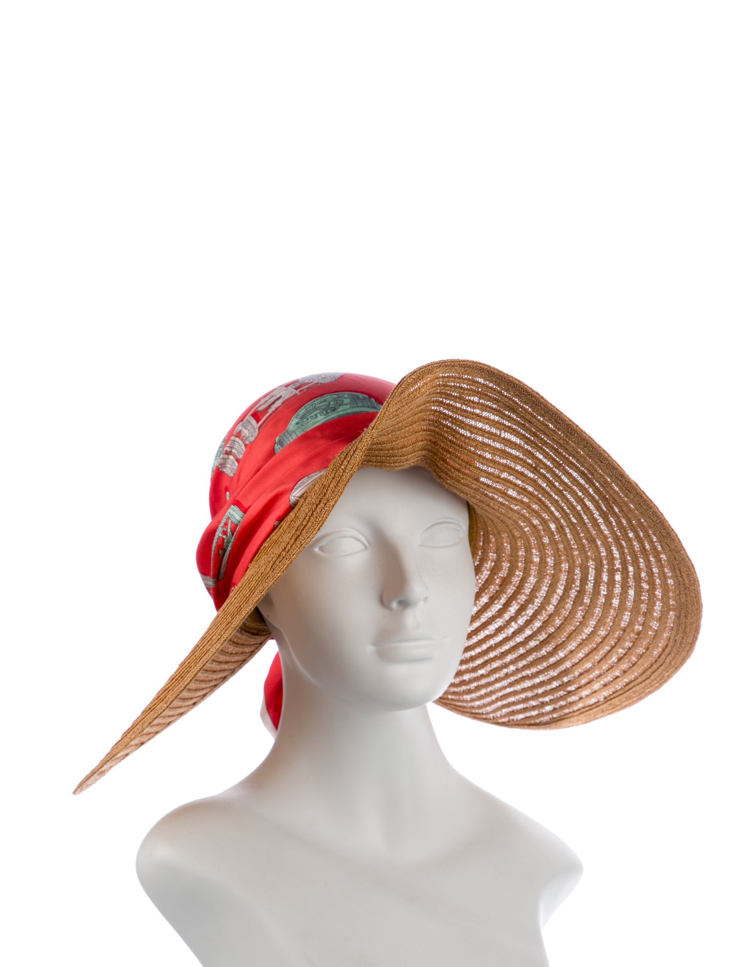 Hermès Silk Trimmed Straw Sun Hat