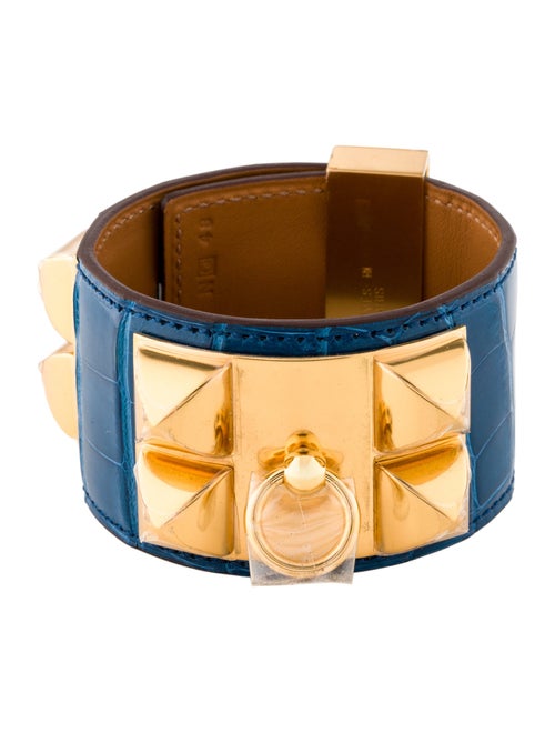 Hermès Crocodile Collier de Chien Bracelet