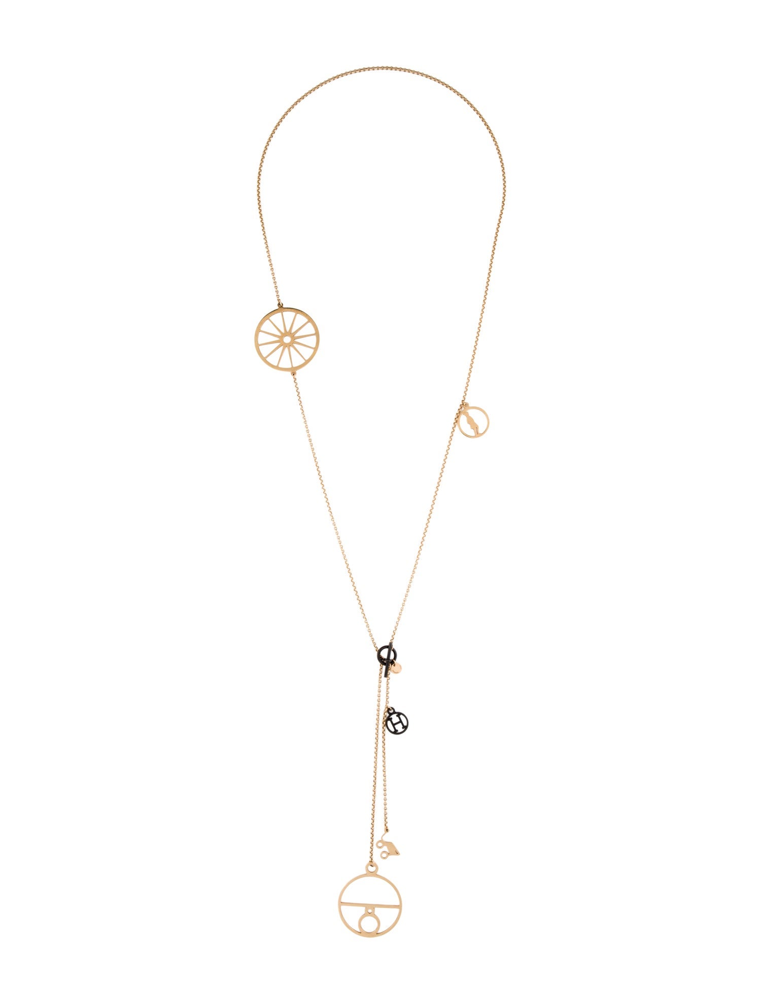 Hermès 18K Crazy Caleche Long Chain Necklace