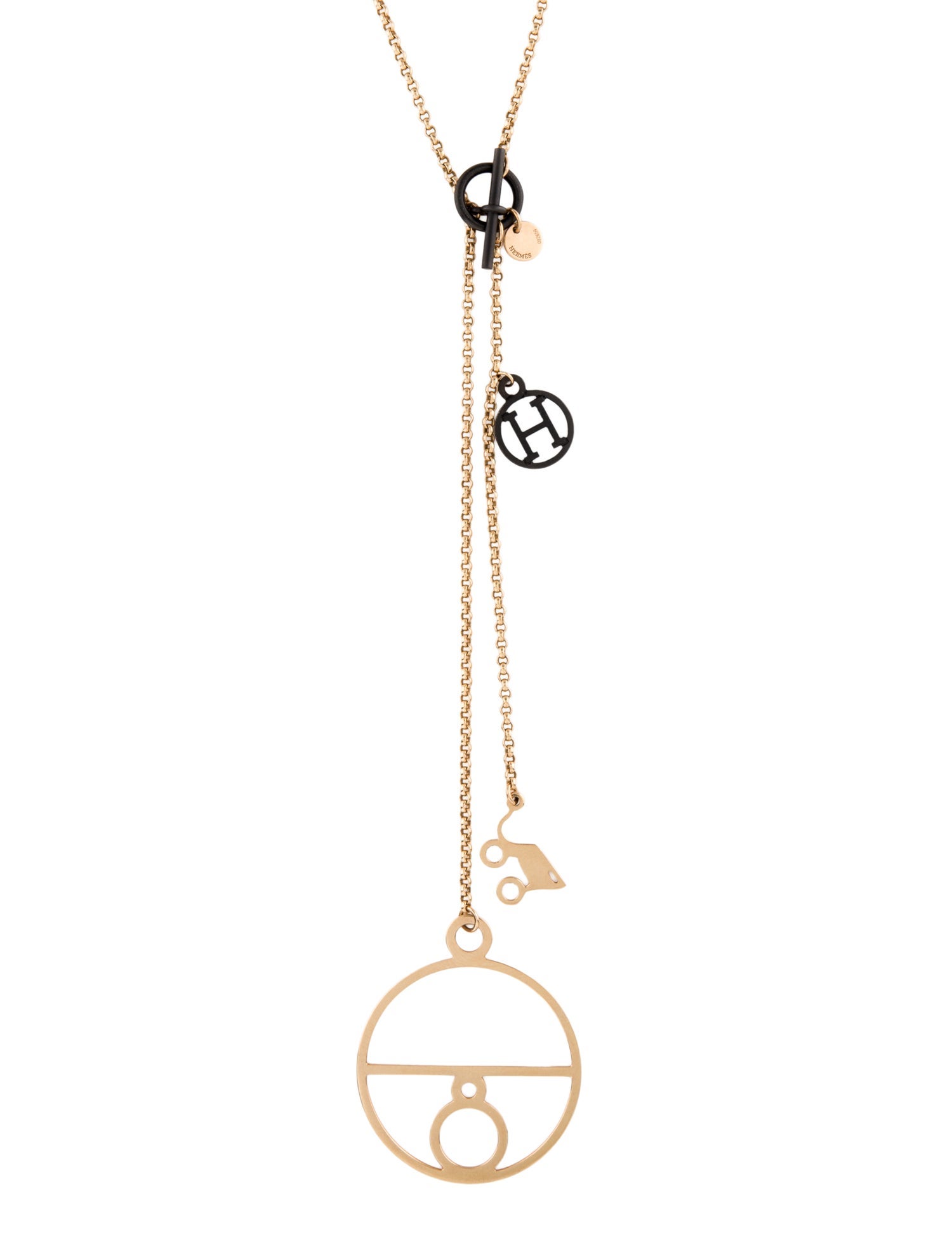 Hermès 18K Crazy Caleche Long Chain Necklace