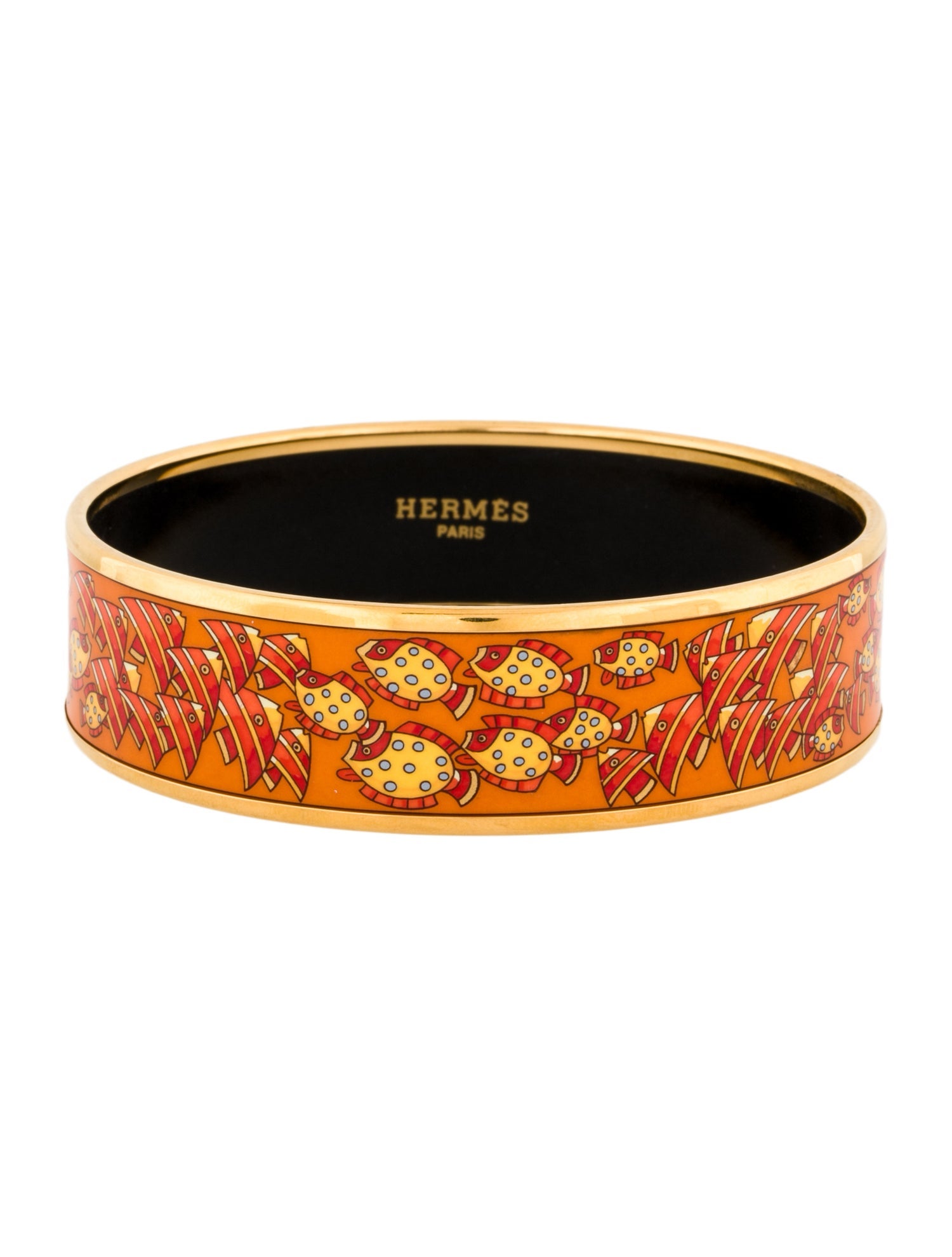 Hermès Wide Enamel Bangle Bracelet