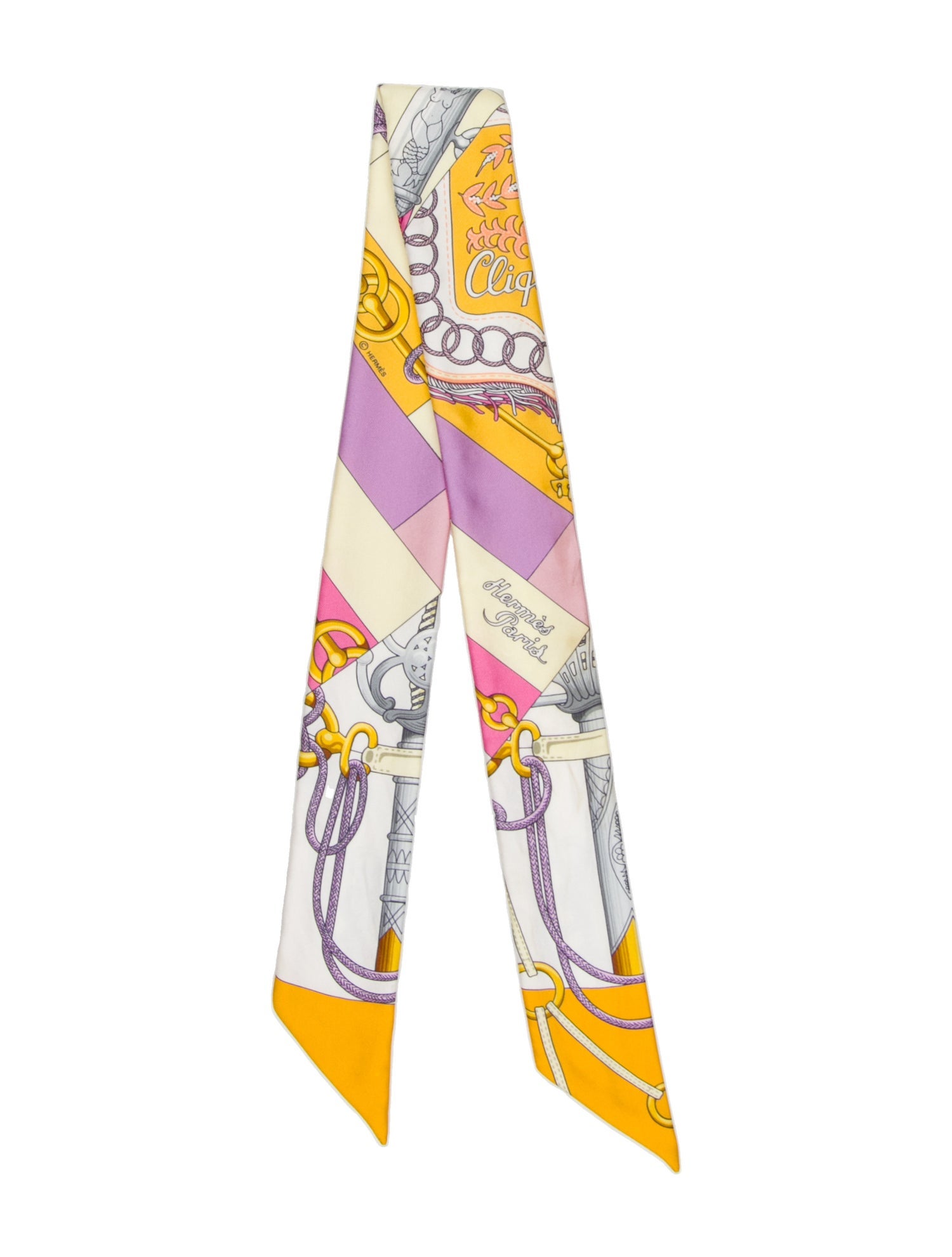 Hermès Cliquetis Silk Twilly Scarf
