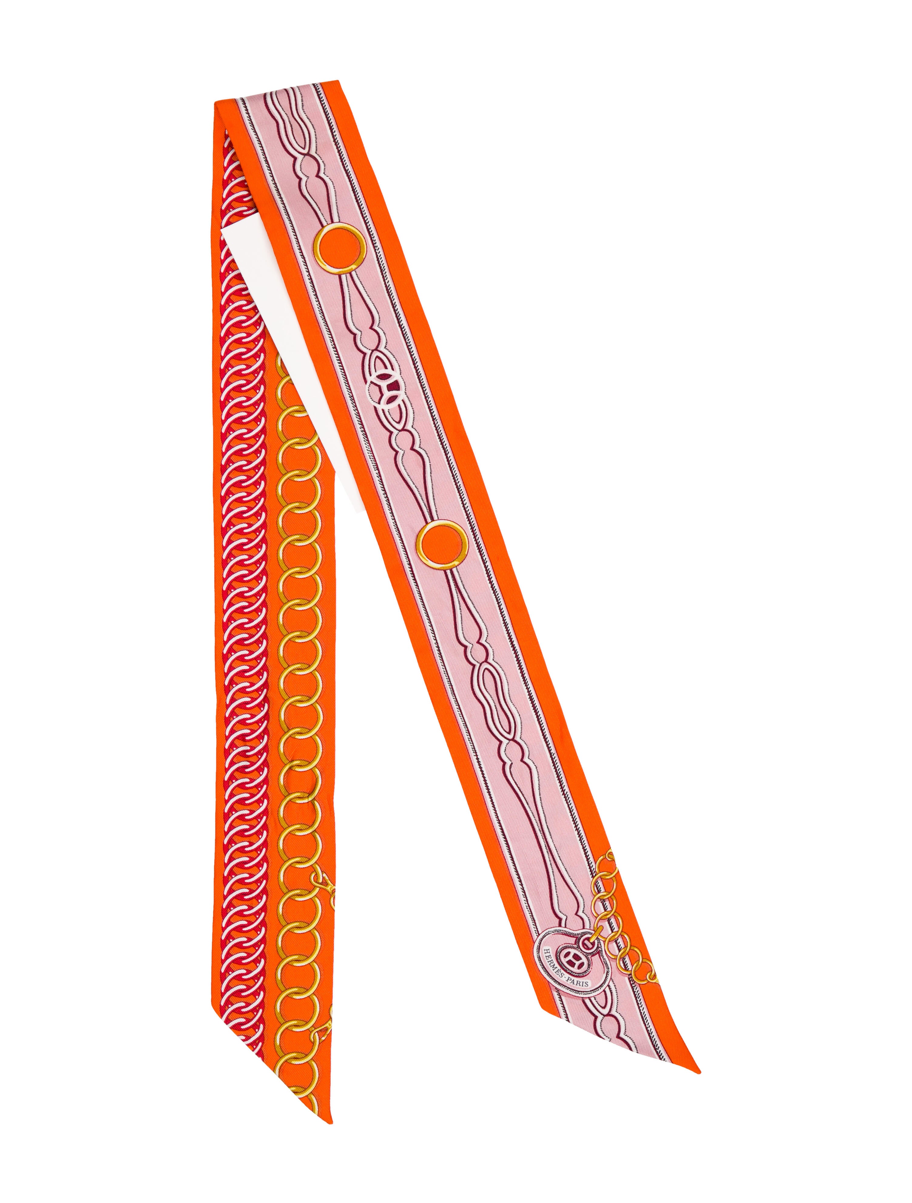 Hermès Maillons Silk Twilly Scarf