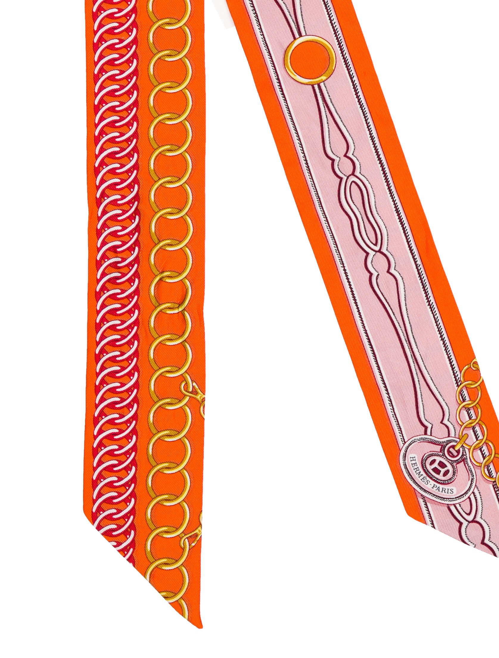 Hermès Maillons Silk Twilly Scarf