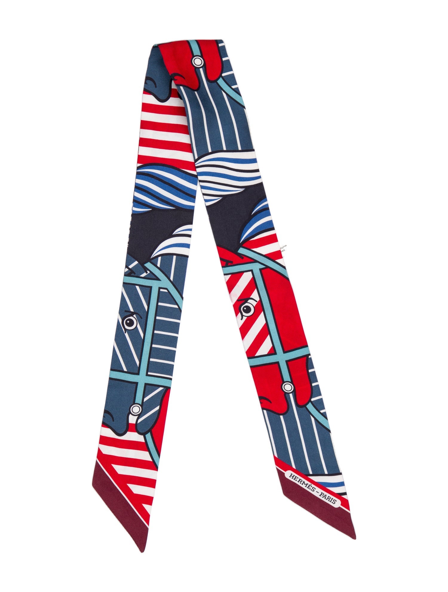 Hermès Quadrige Bayadere Silk Twilly Scarf