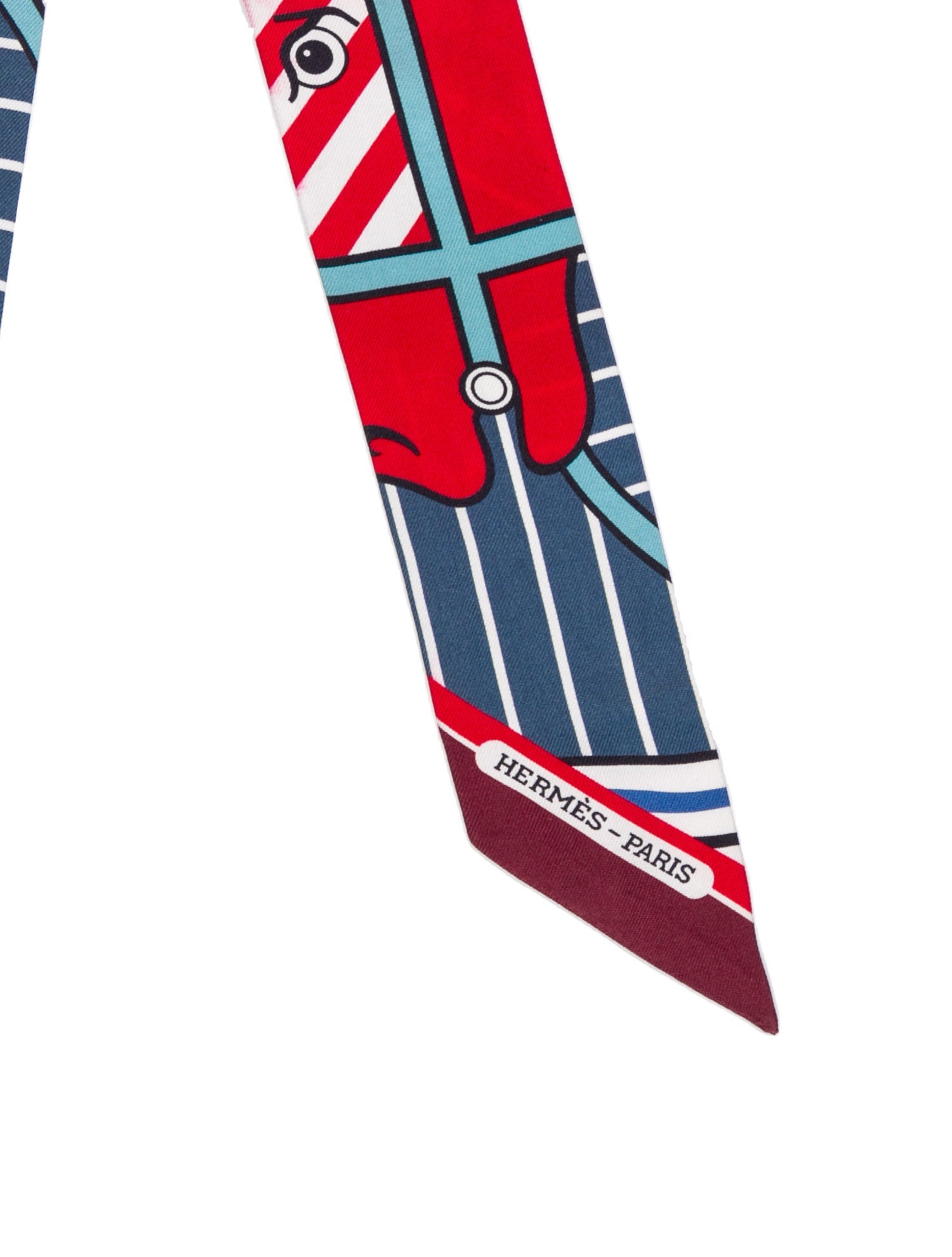 Hermès Quadrige Bayadere Silk Twilly Scarf