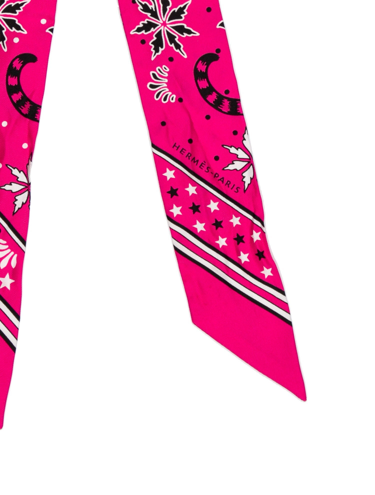 Hermès Les Léopards Silk Twilly Scarf