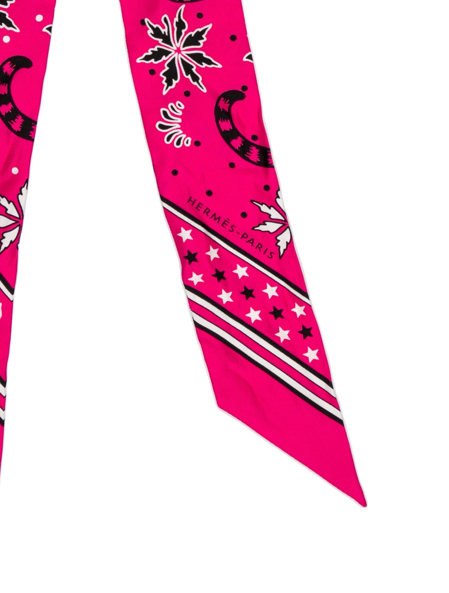 Hermès Les Leopards Bandana Silk Twilly Scarf