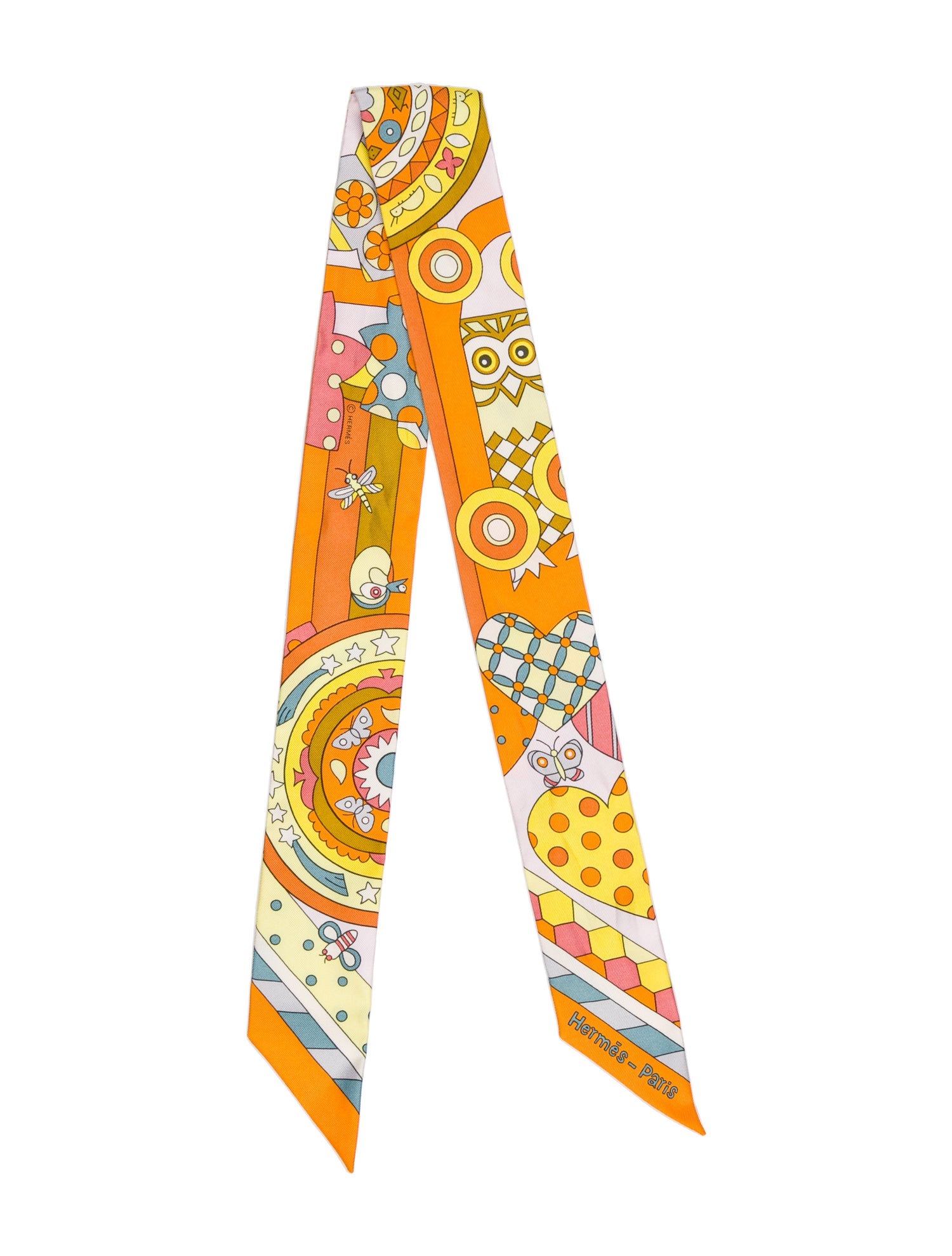 Hermès Les Murmures de la Foret Silk Twilly Scarf