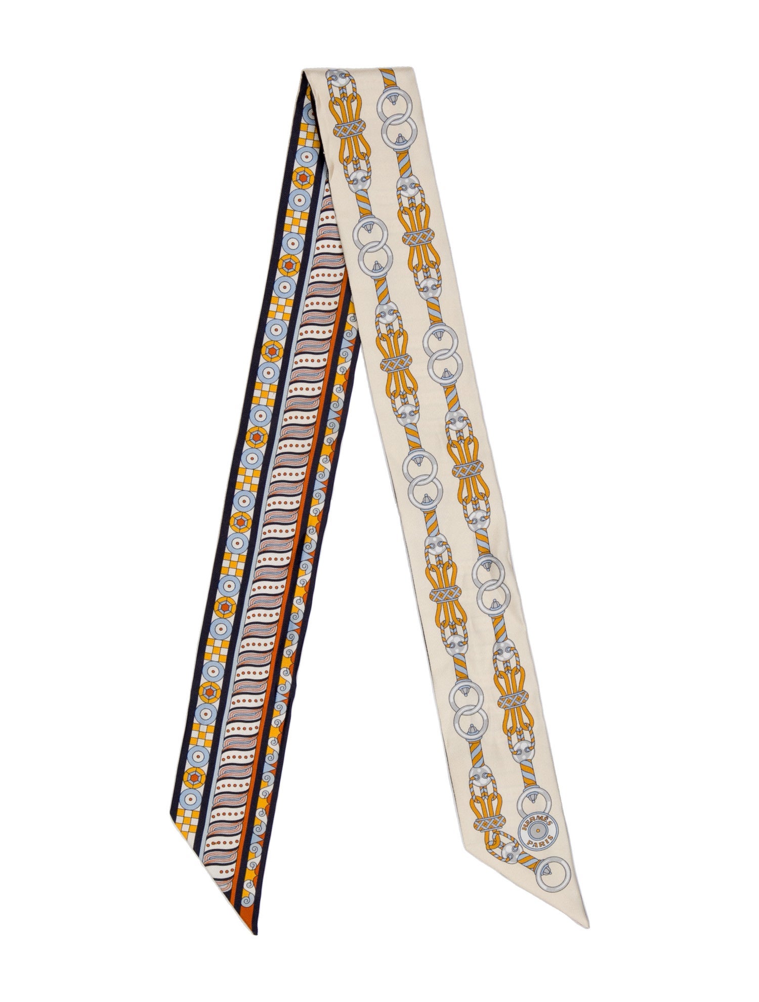 Hermès Harnais en Rosace Silk Twilly Scarf