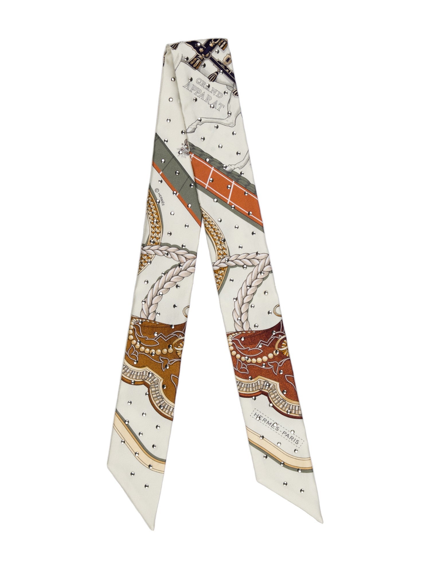 Hermès Grand Apparat Silk Twilly Scarf
