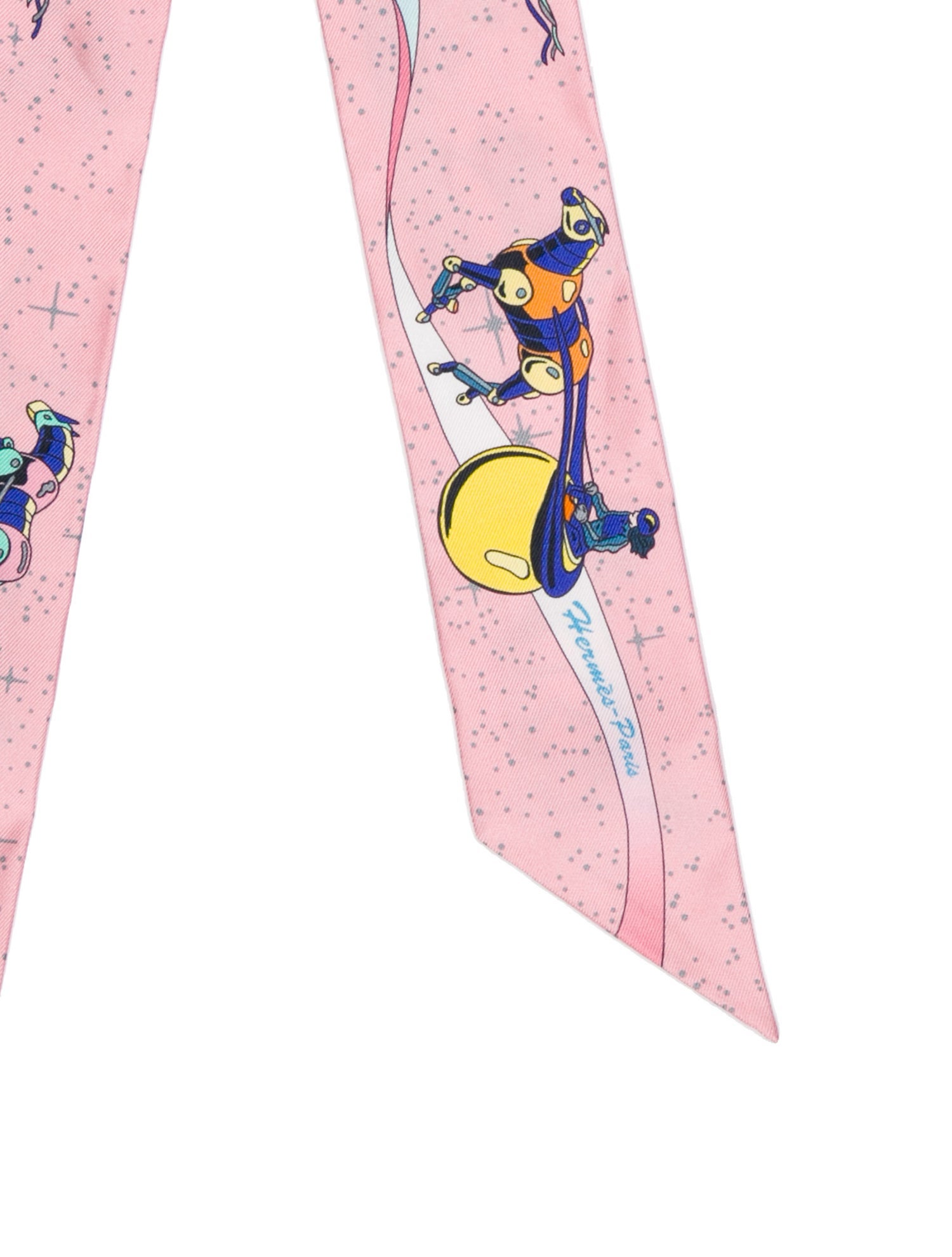 Hermès Space Derby Silk Twilly Scarf