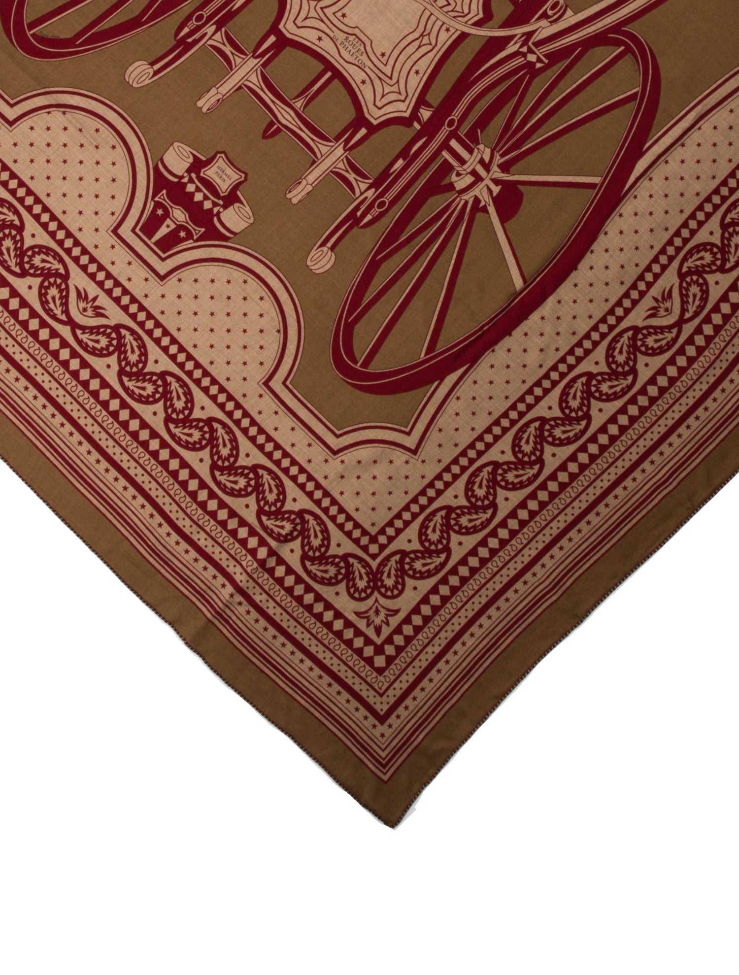 Hermès Les Roues De Phaeton Cashmere Shawl w/ Tags