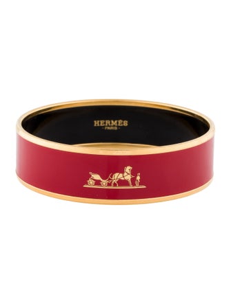 Hermès Enamel Wide Bangle Bracelet