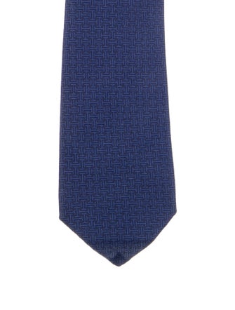 Hermès pattern silk tie