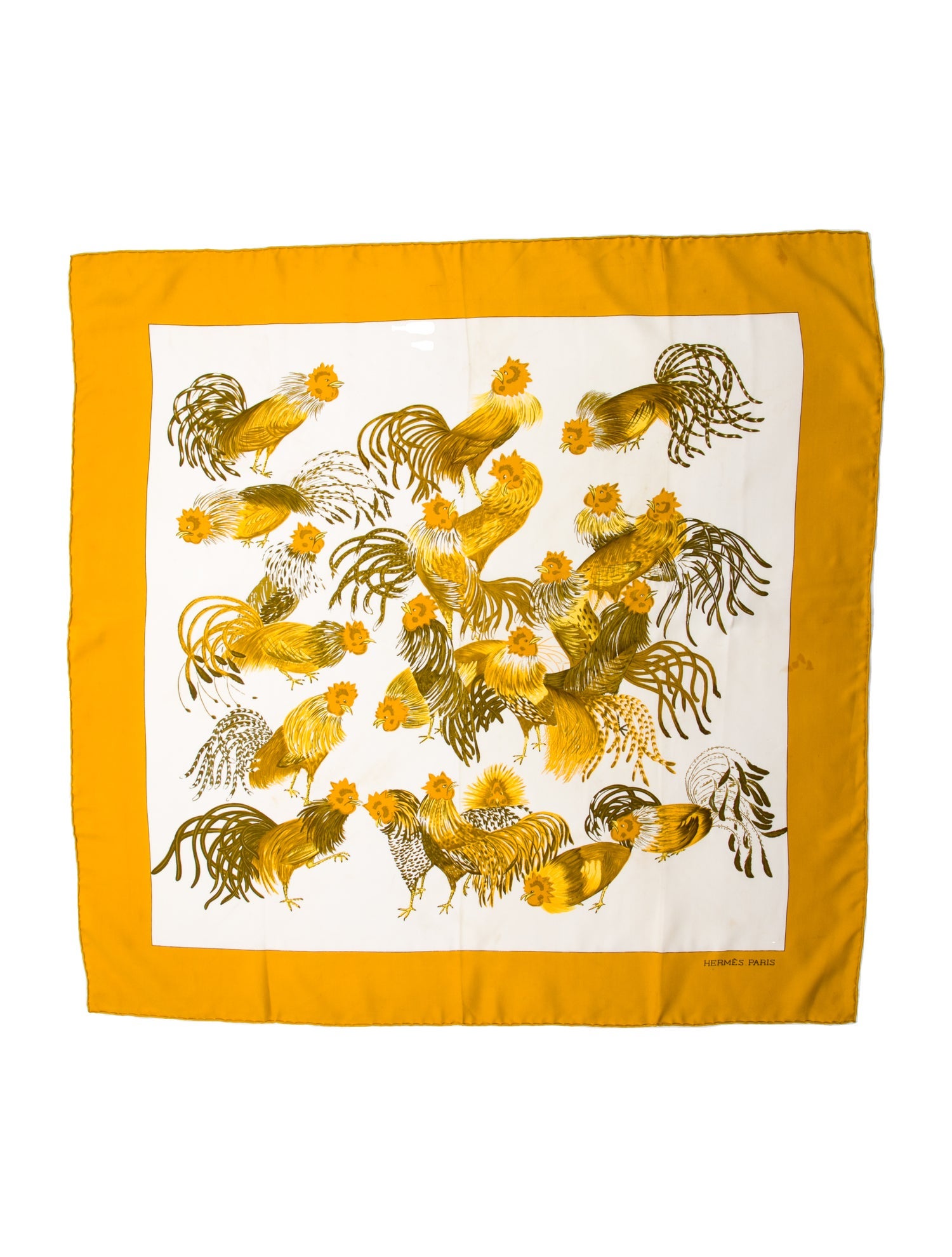 Hermès Jeunes Coqs Silk Scarf