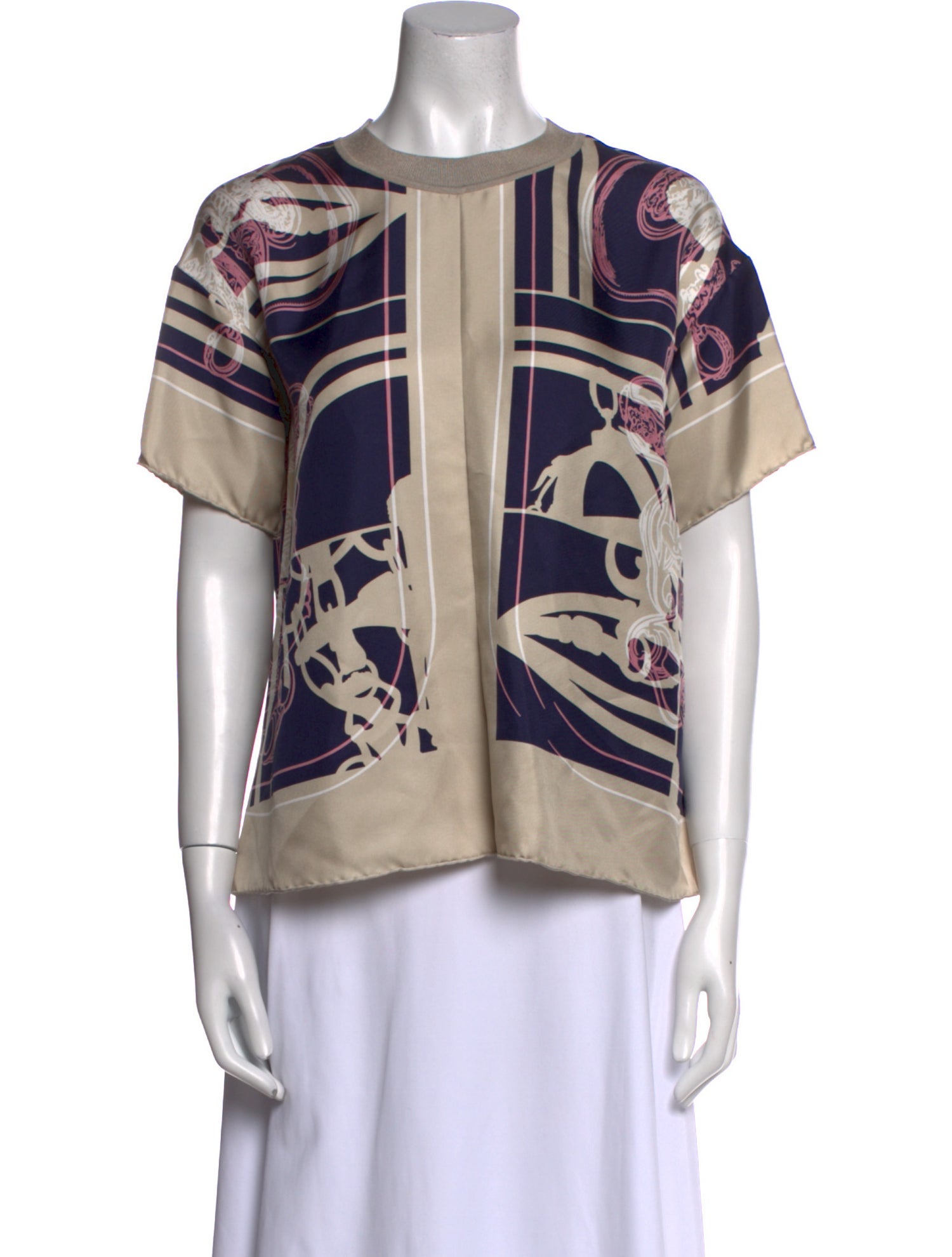 Hermès Silk Printed Blouse w/ Tags