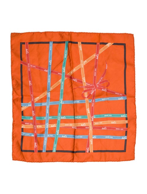 Hermès pattern silk pocket square