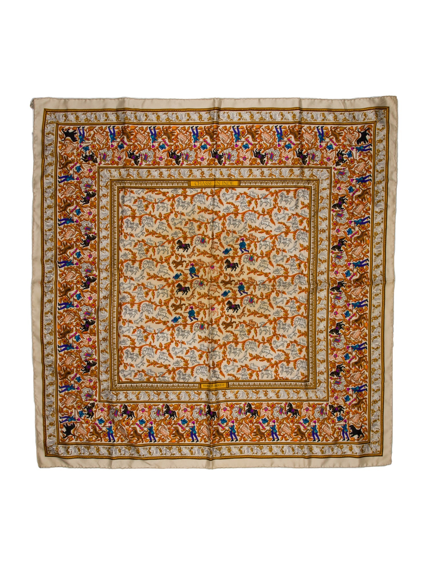 Hermès Chasse En Inde Silk Scarf