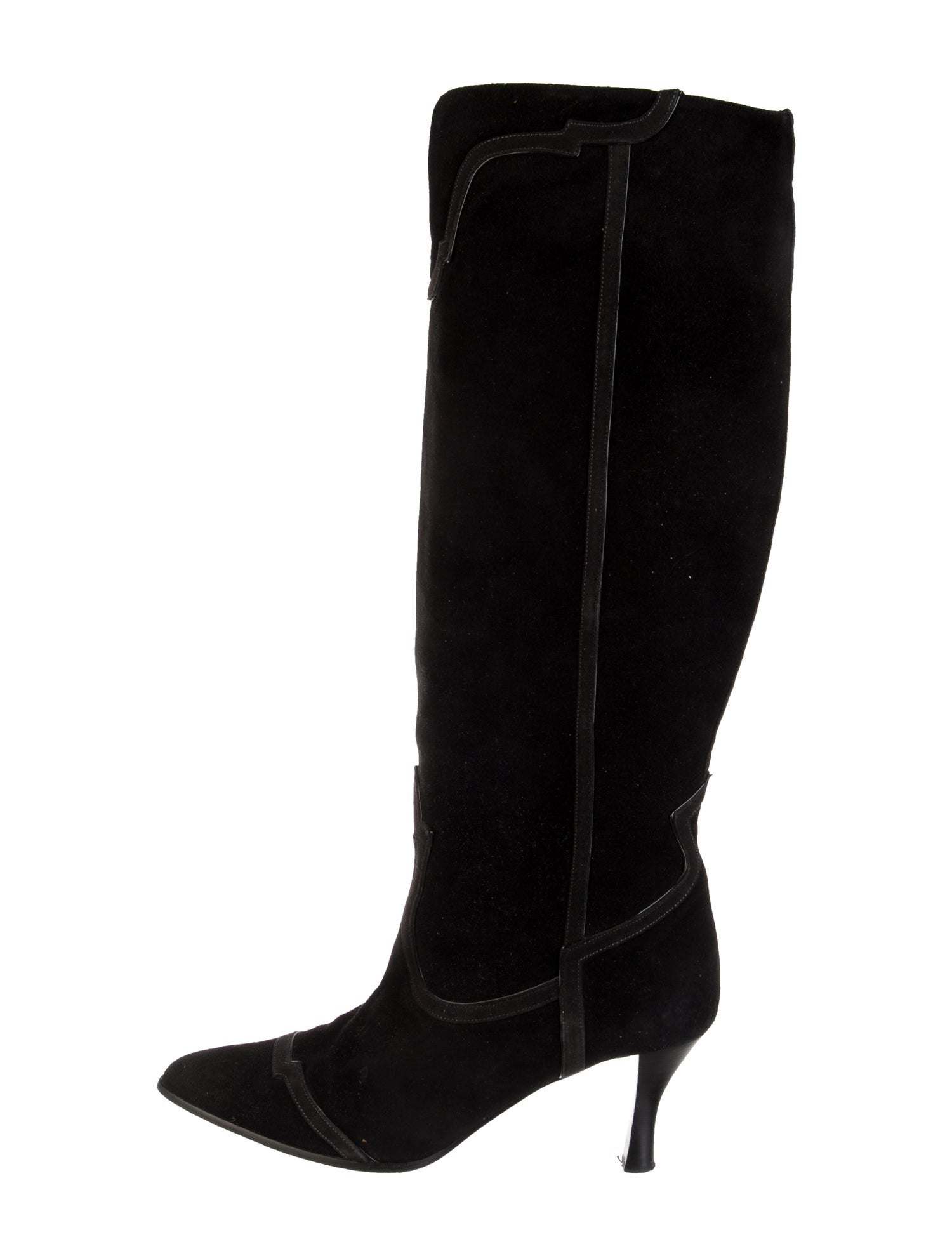 Hermès Suede Leather Trim Embellishment Boots