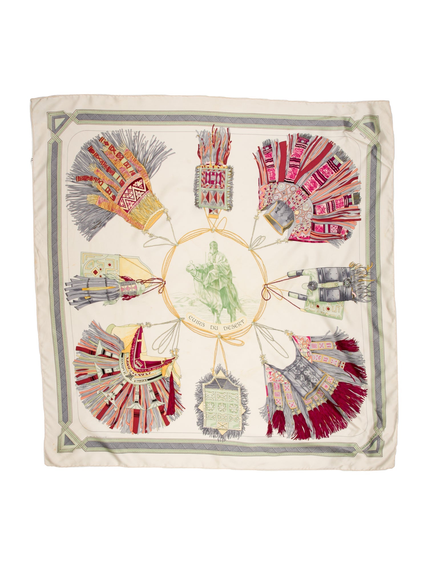 Hermès Cuirs Du Desert Silk Scarf