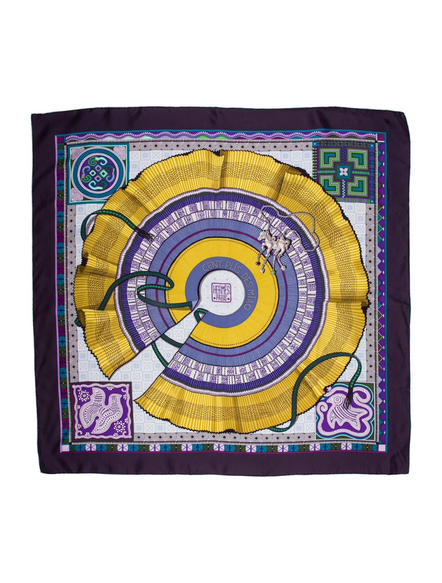 Hermès Cent Plis De Miao Silk Scarf