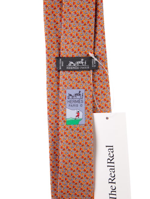 Hermès Pattern Print Silk Tie