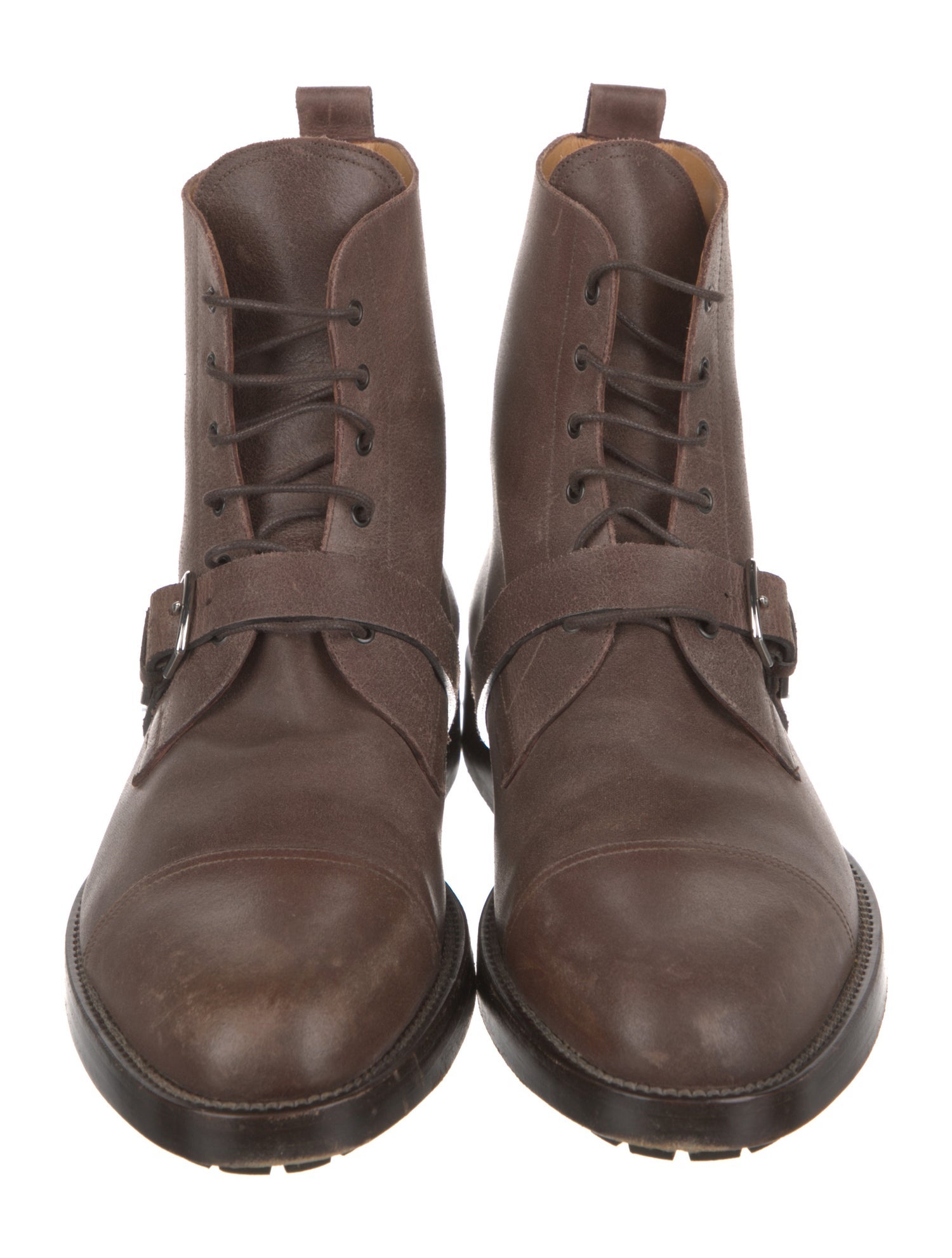 Hermès Leather Lace-Up Boots