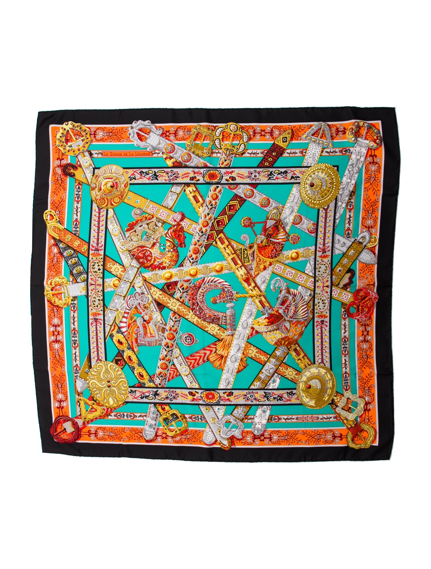 Hermès Le Songe De La Licorne Silk Scarf