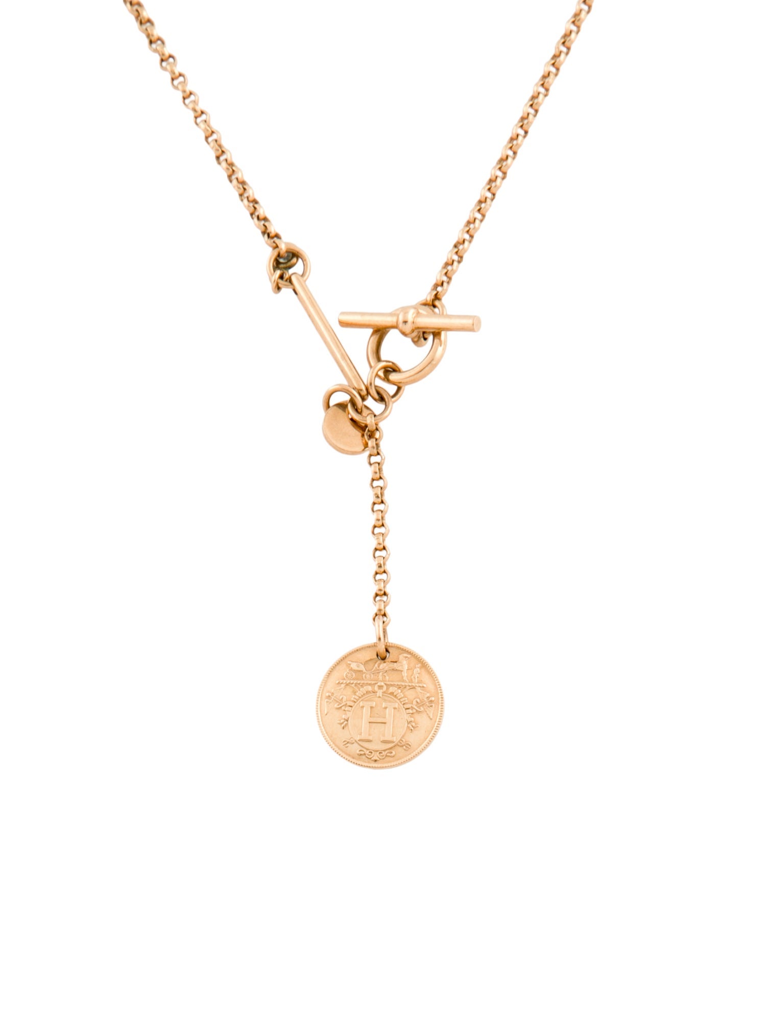 Hermès 18K Diamond Ex-Libris Pendant, Small Model