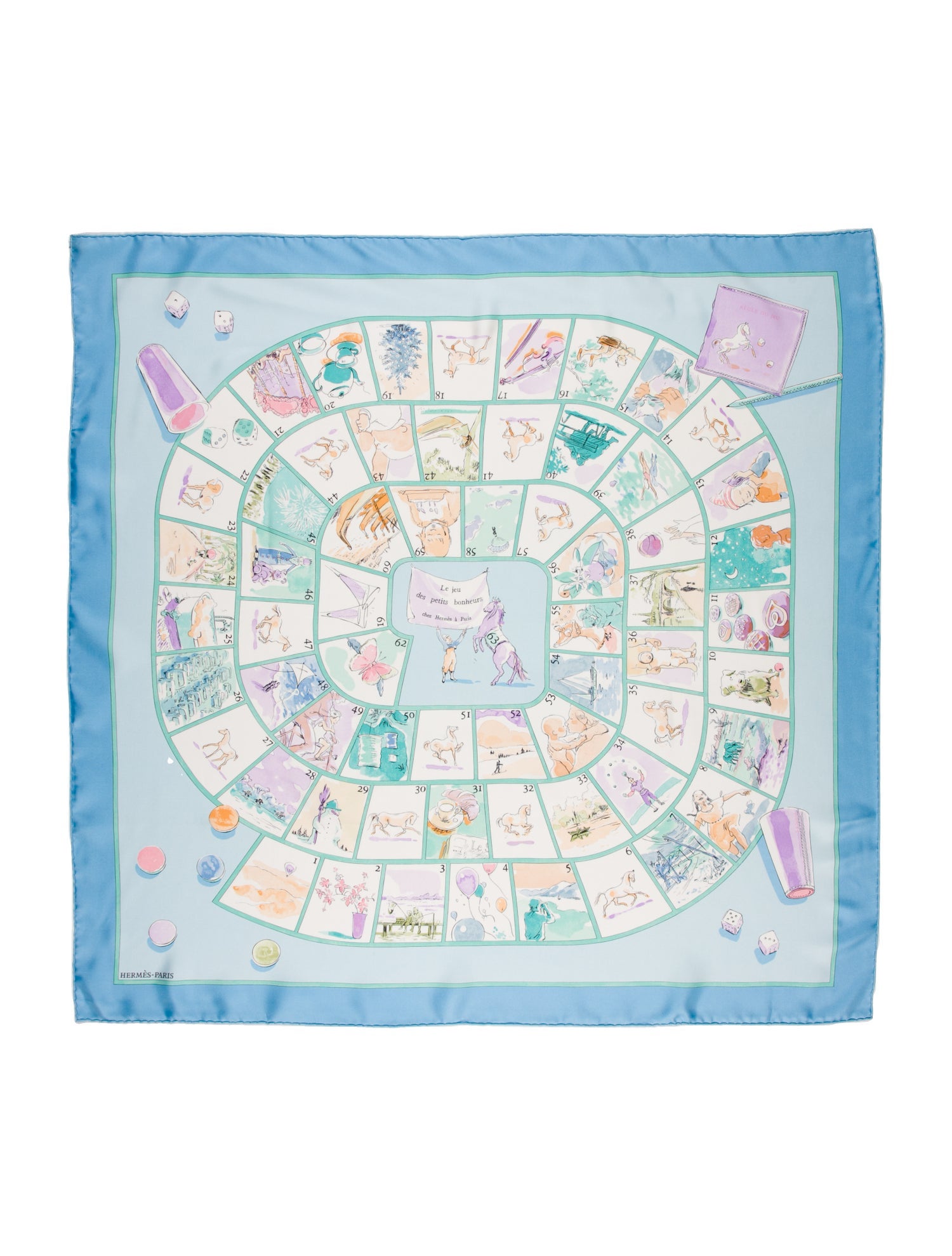 Hermès Le Jeu des Petits Bonheurs Silk Scarf