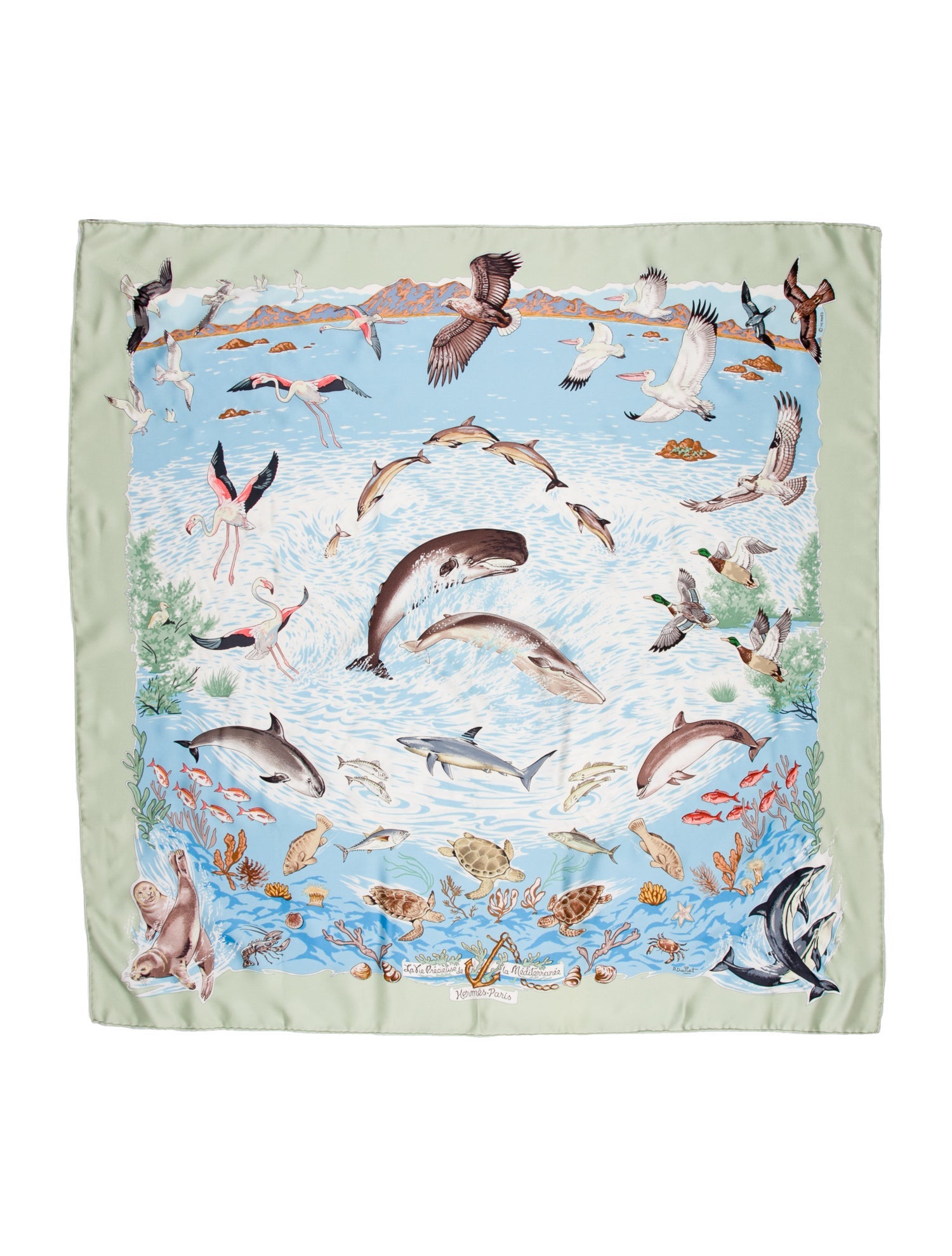 Hermès La Vie précieuse de la Méditerranée Silk Scarf