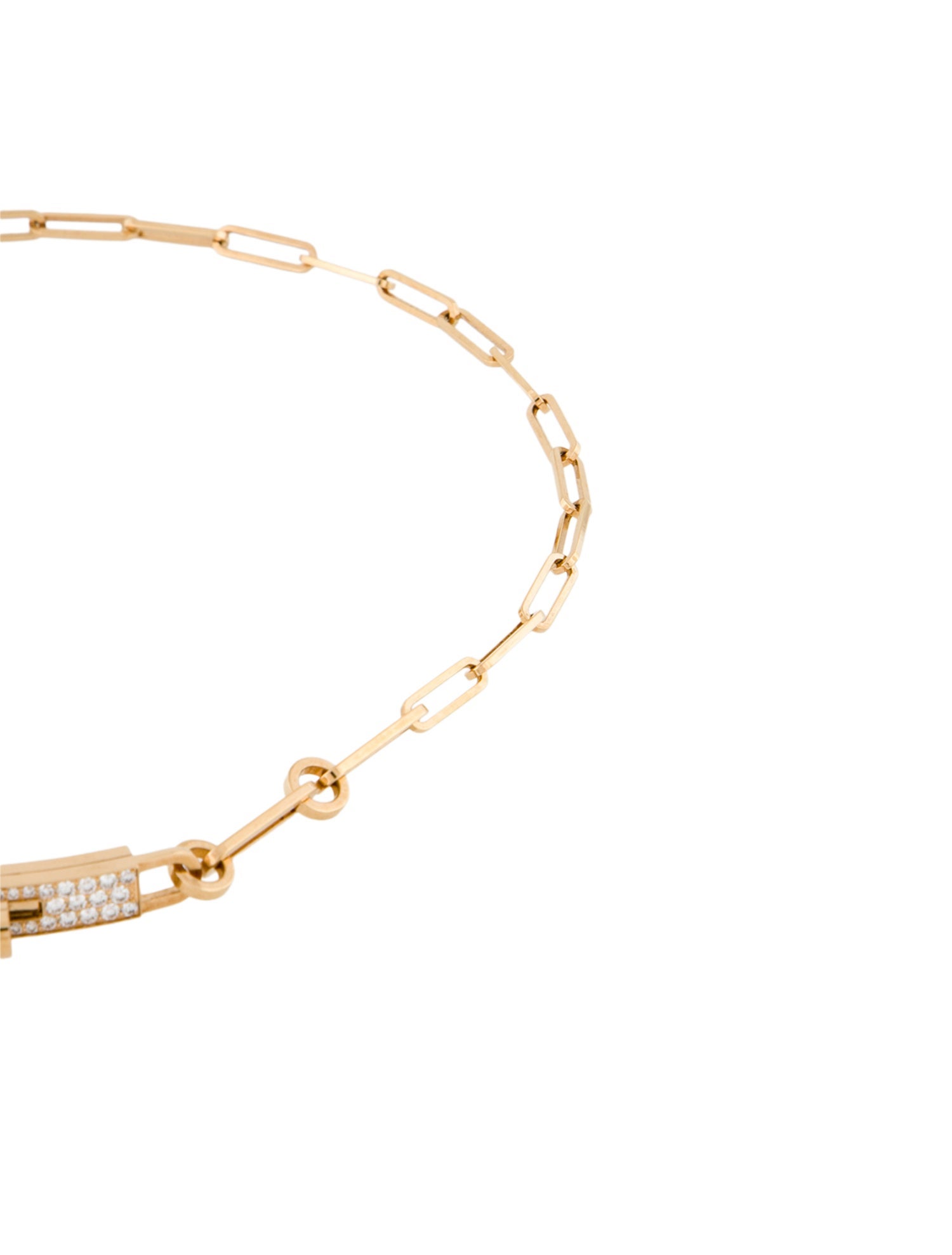 Hermès 18K Diamond Kelly Chaine Double Bracelet, Small Model, Convertible Choker