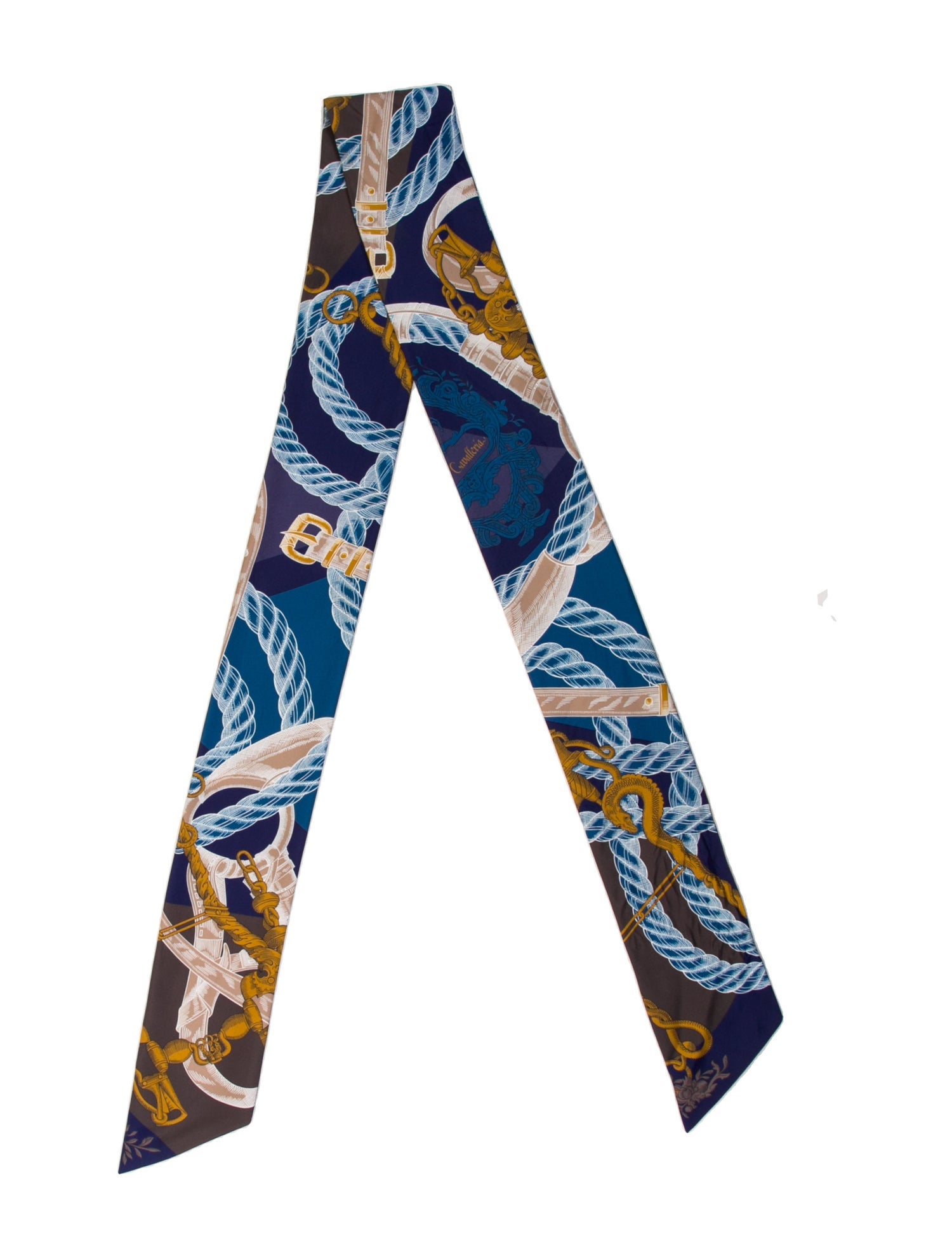 Hermès Della Cavalleria Maxi Slim Silk Twilly Scarf