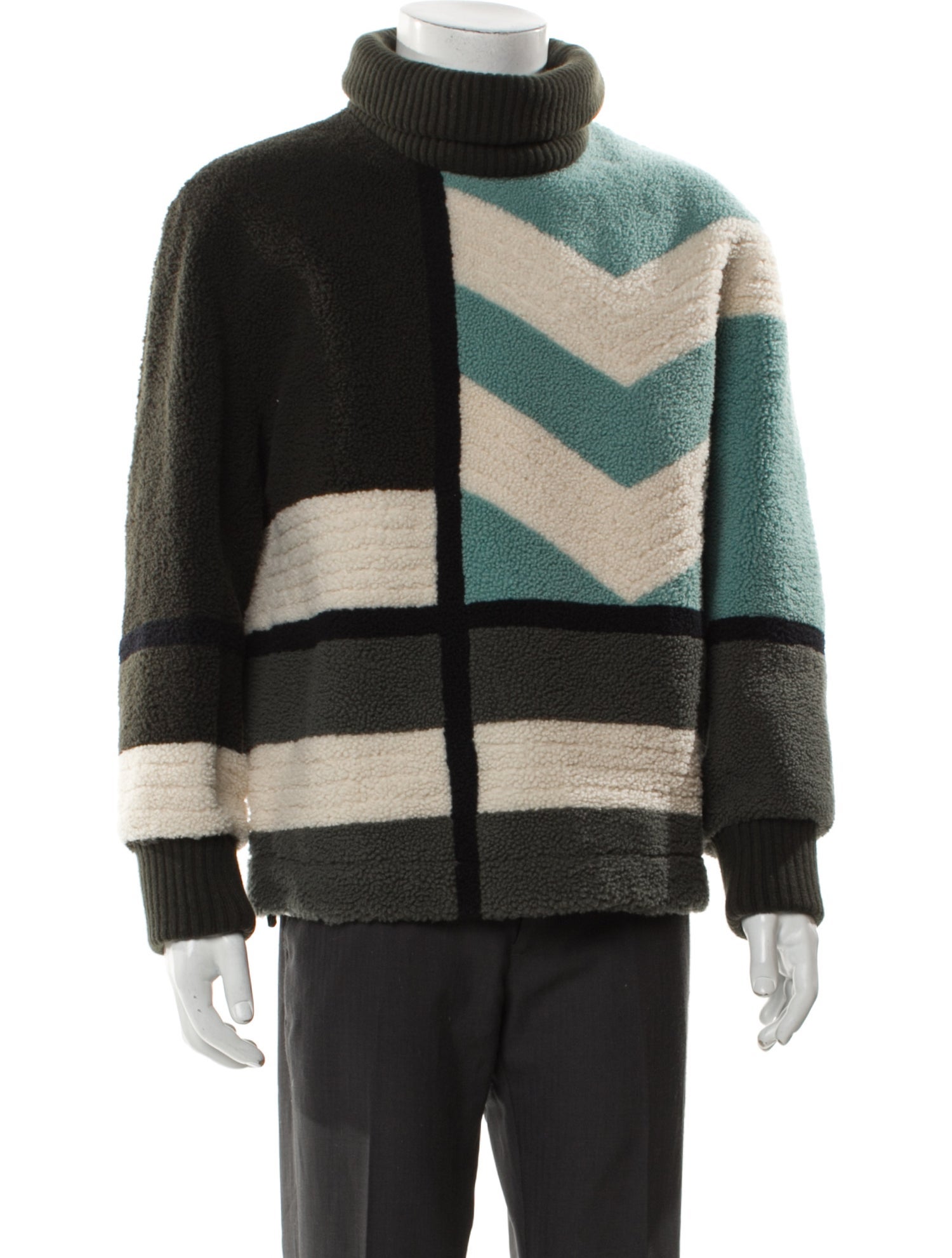 Hermès Lambskin Striped Peacoat