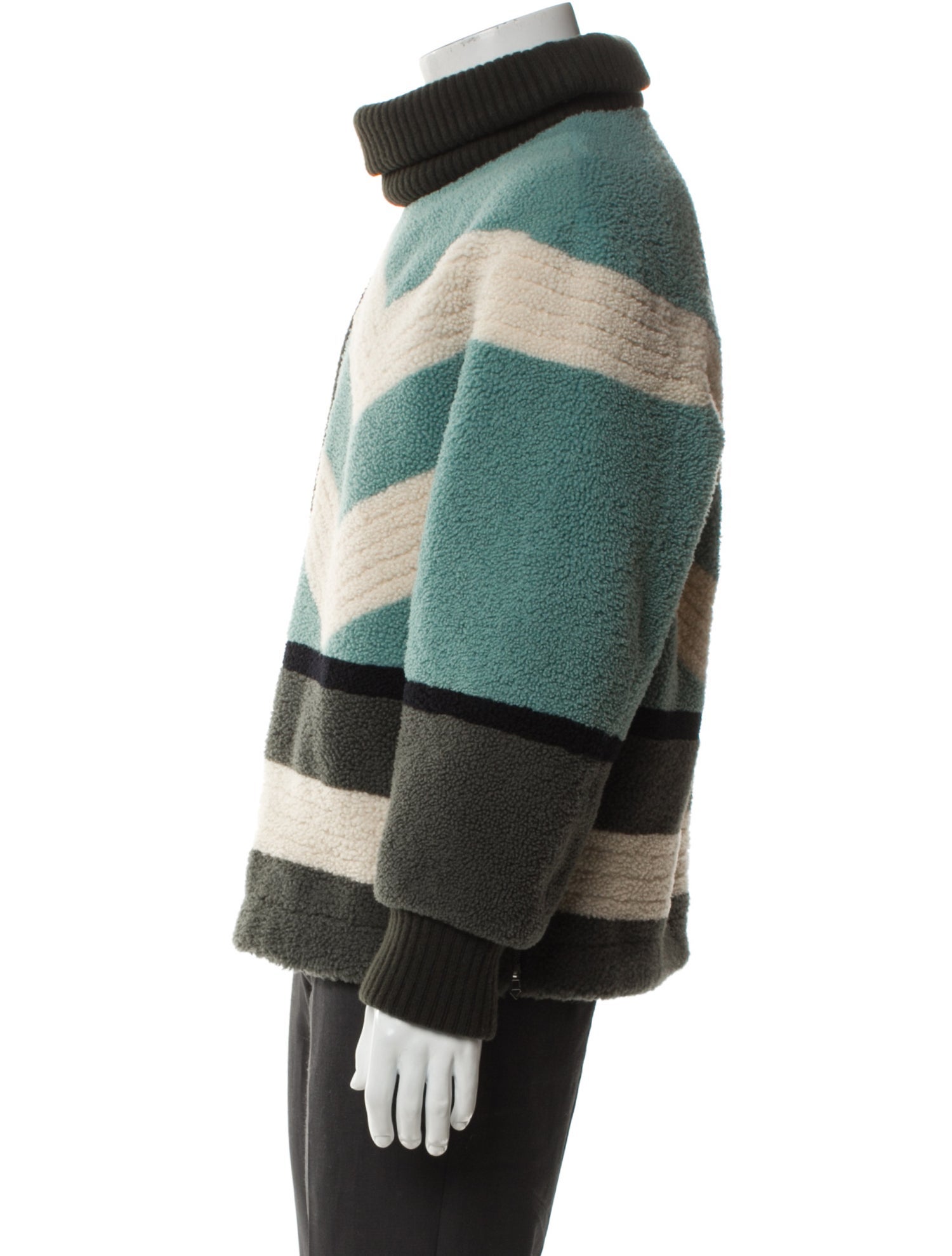 Hermès Lambskin Striped Peacoat