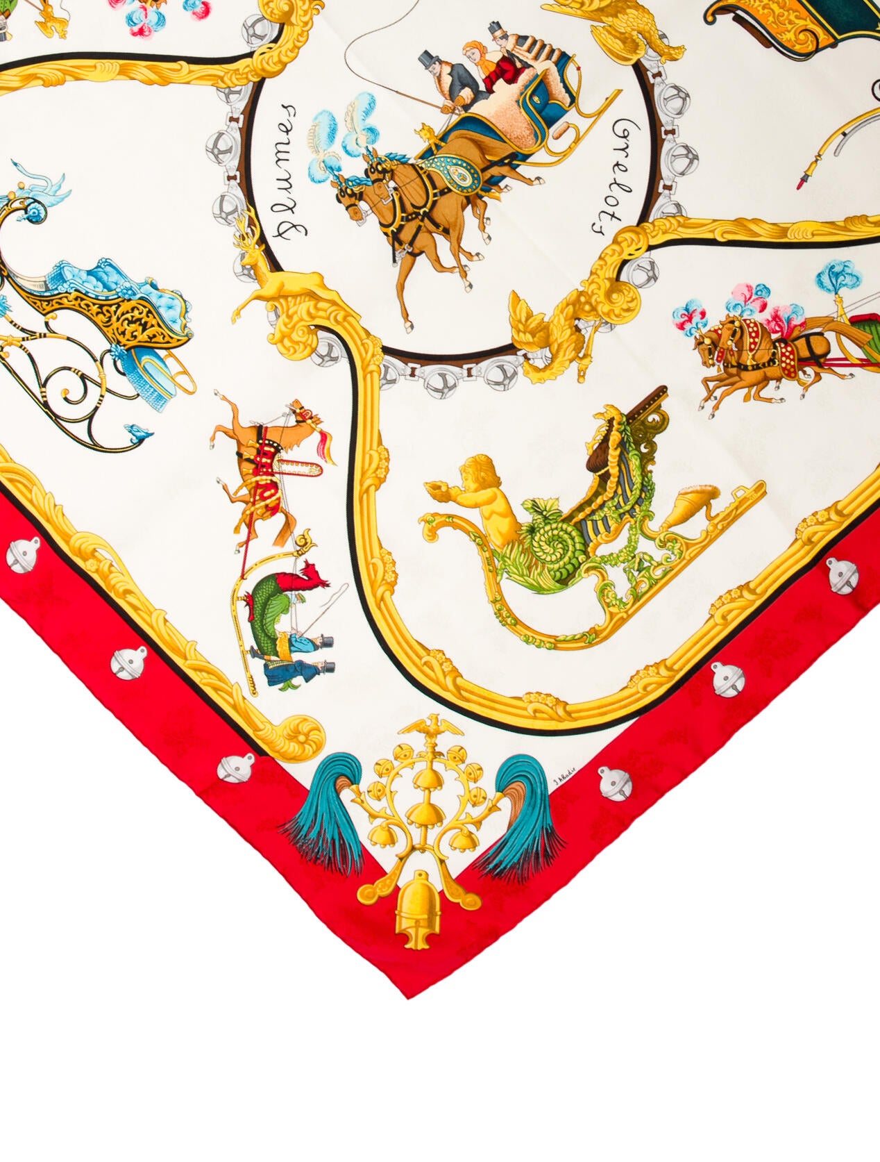 Hermès Plumes Et Grelots Jacquard Silk Scarf