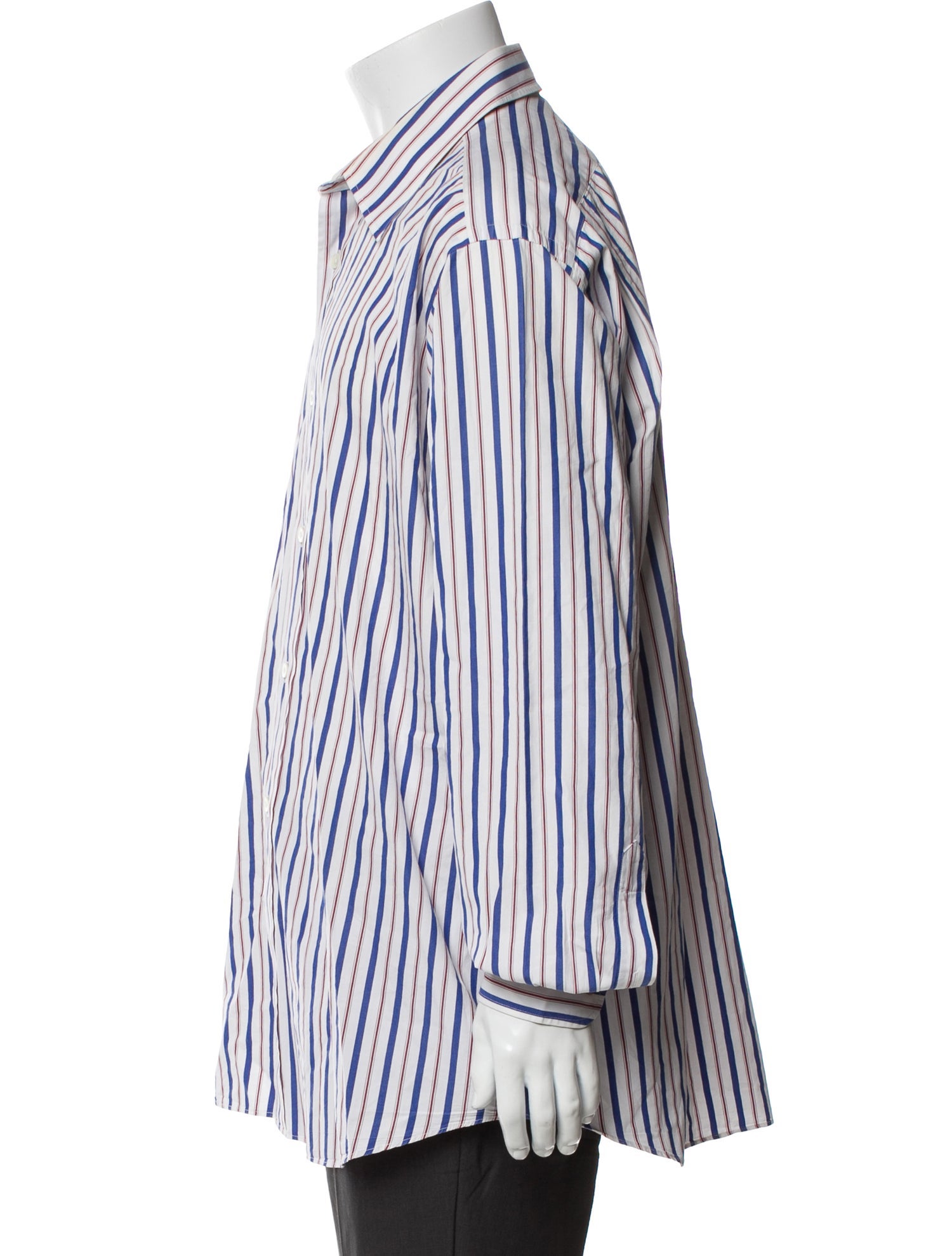 Hermès Striped Long Sleeve Dress Shirt