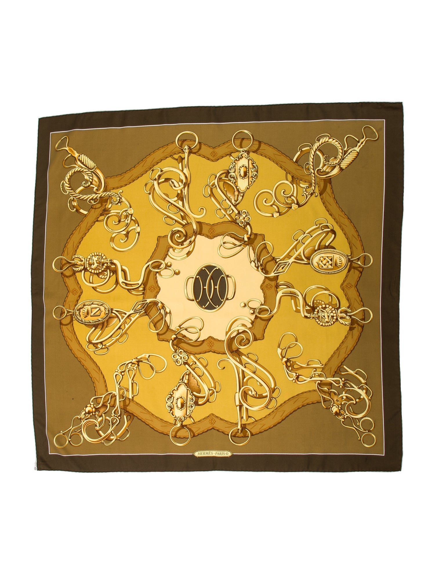 Hermès Profile Sellier Silk Scarf