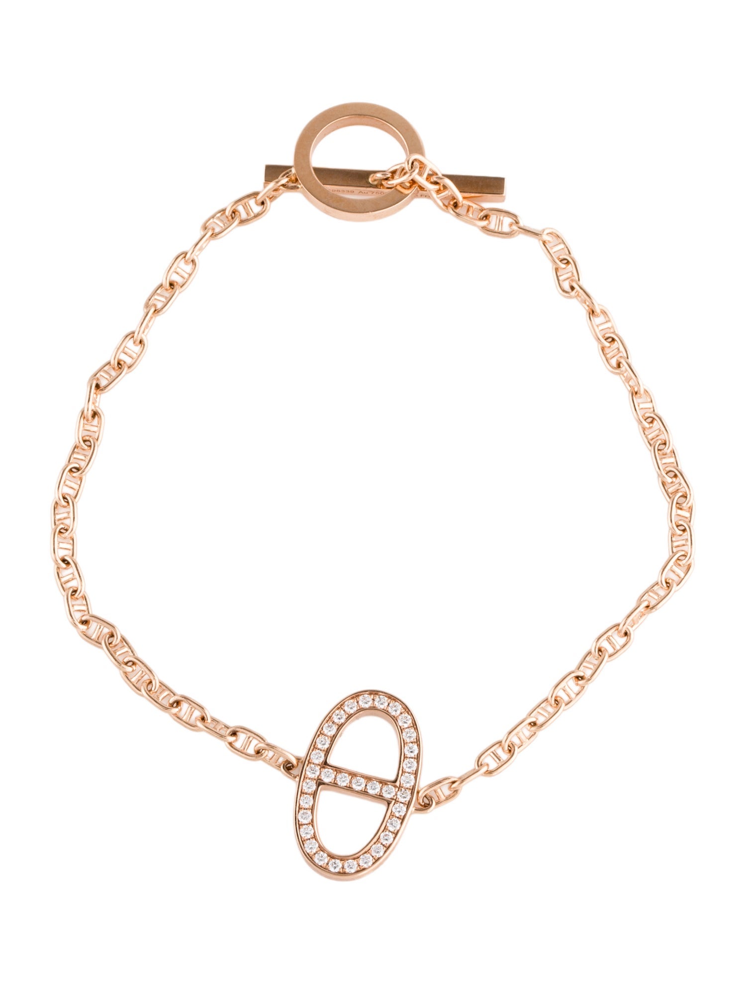 Hermès 18K Diamond Chaine d'Ancre Contour Bracelet