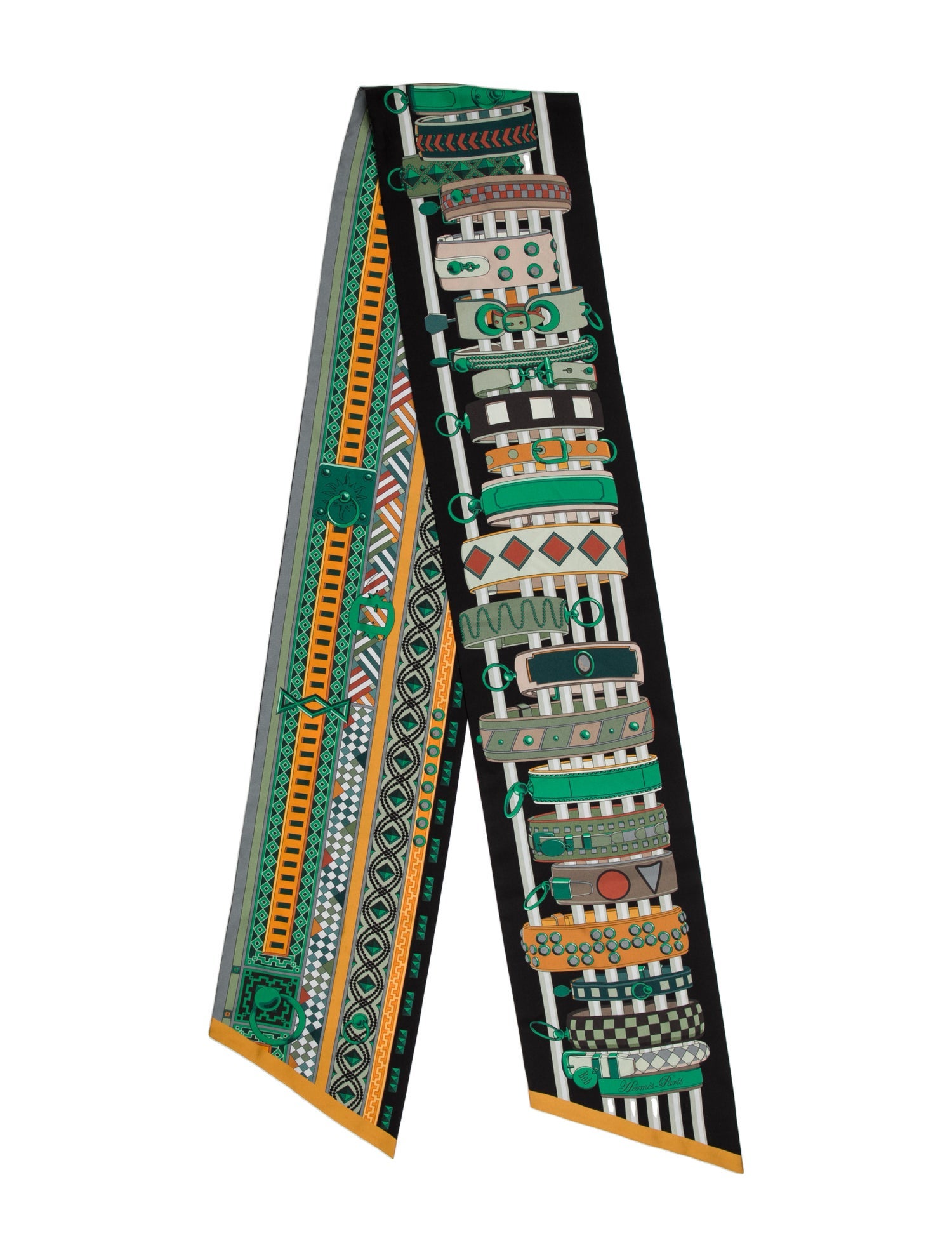 Hermès Collier De Chien Maxi Silk Twilly Scarf