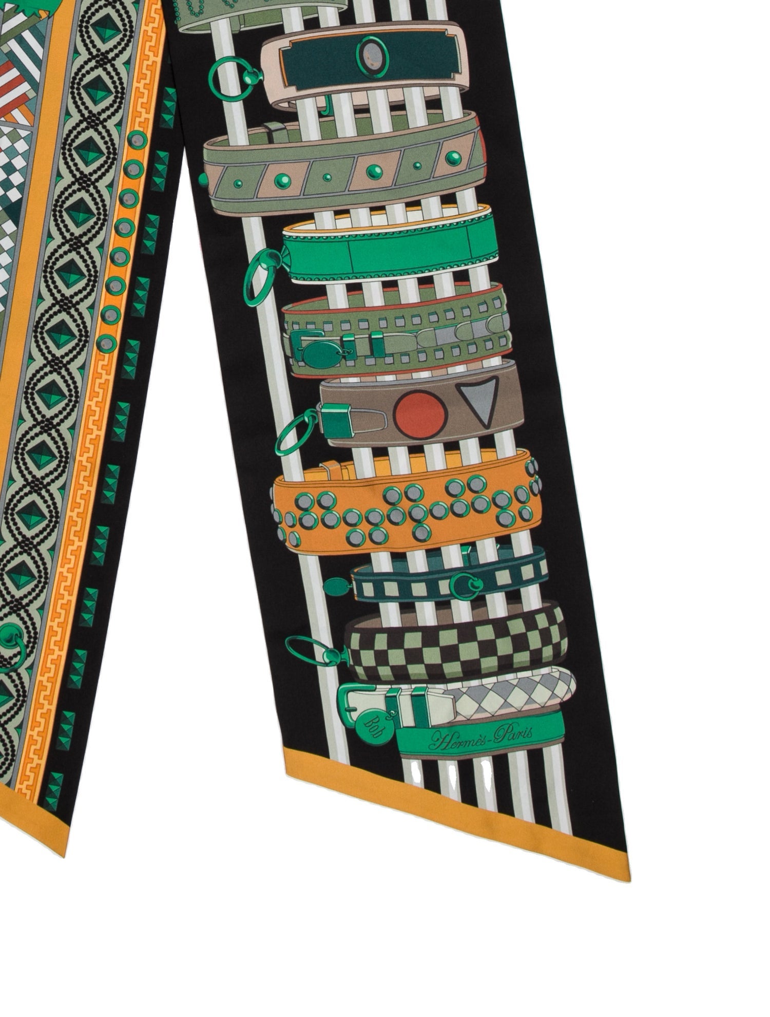 Hermès Collier De Chien Maxi Silk Twilly Scarf