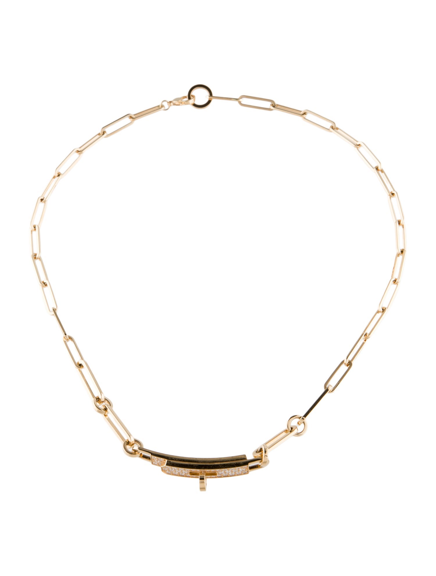 Hermès 18K Diamond Kelly Chaine Double Bracelet, Small Model, Convertible Choker