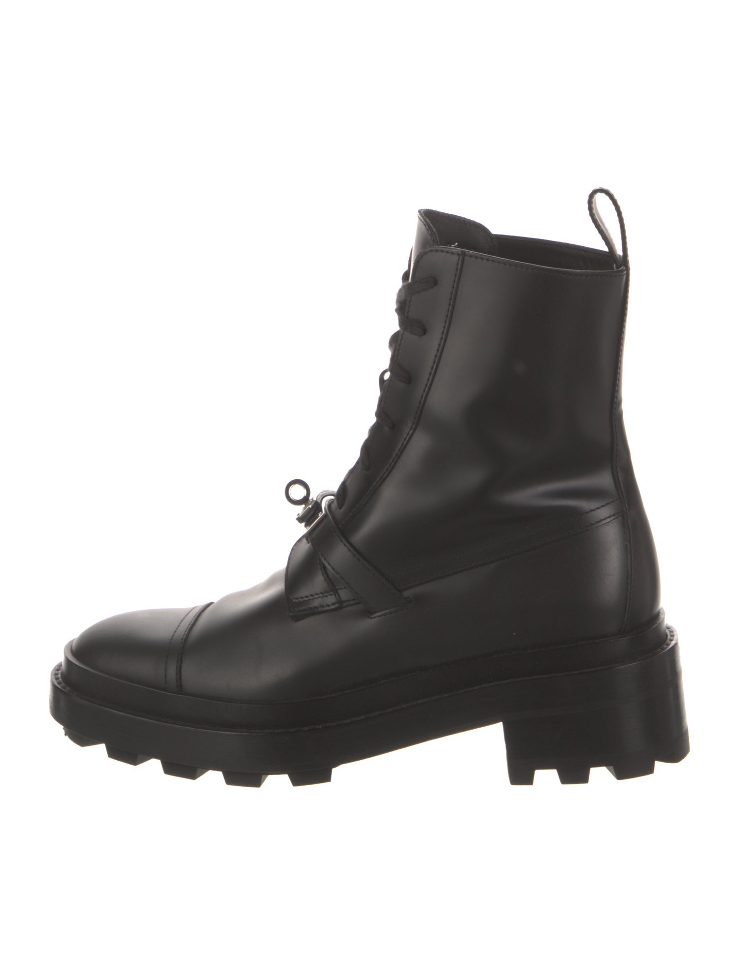 Hermès Funk Leather Combat Boots