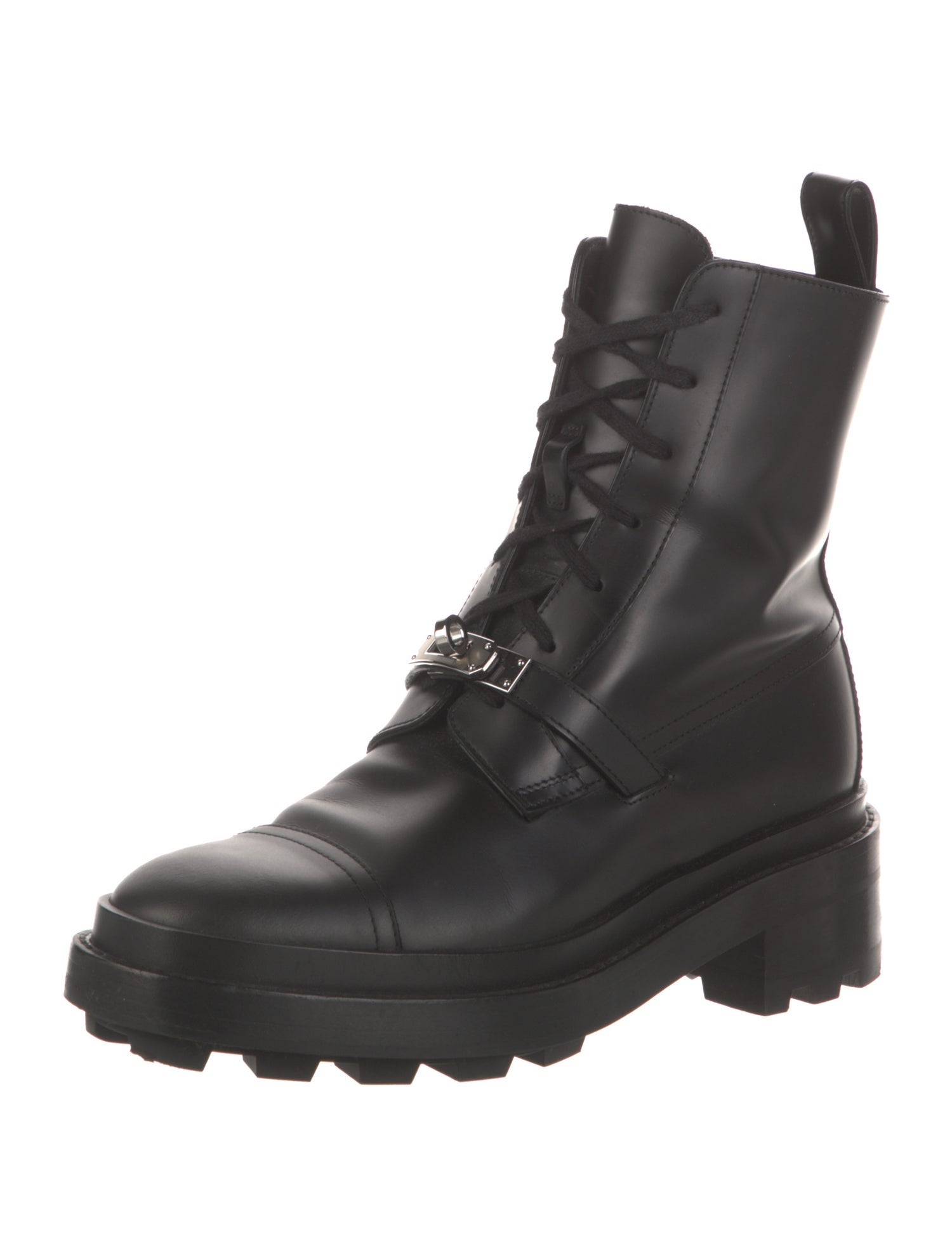 Hermès Funk Leather Combat Boots