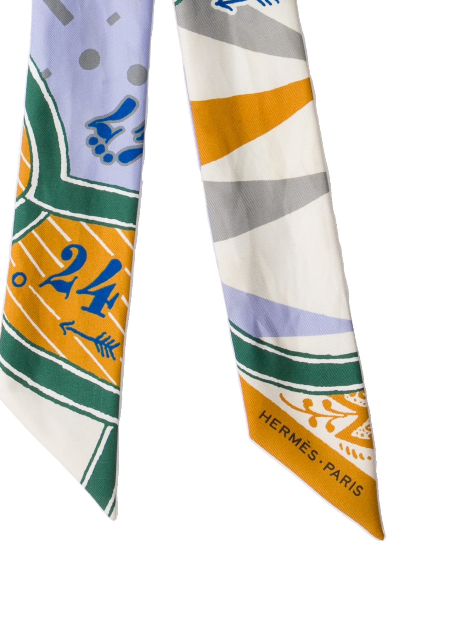 Hermès Jeu de Soie Uniforme Silk Twilly Scarf