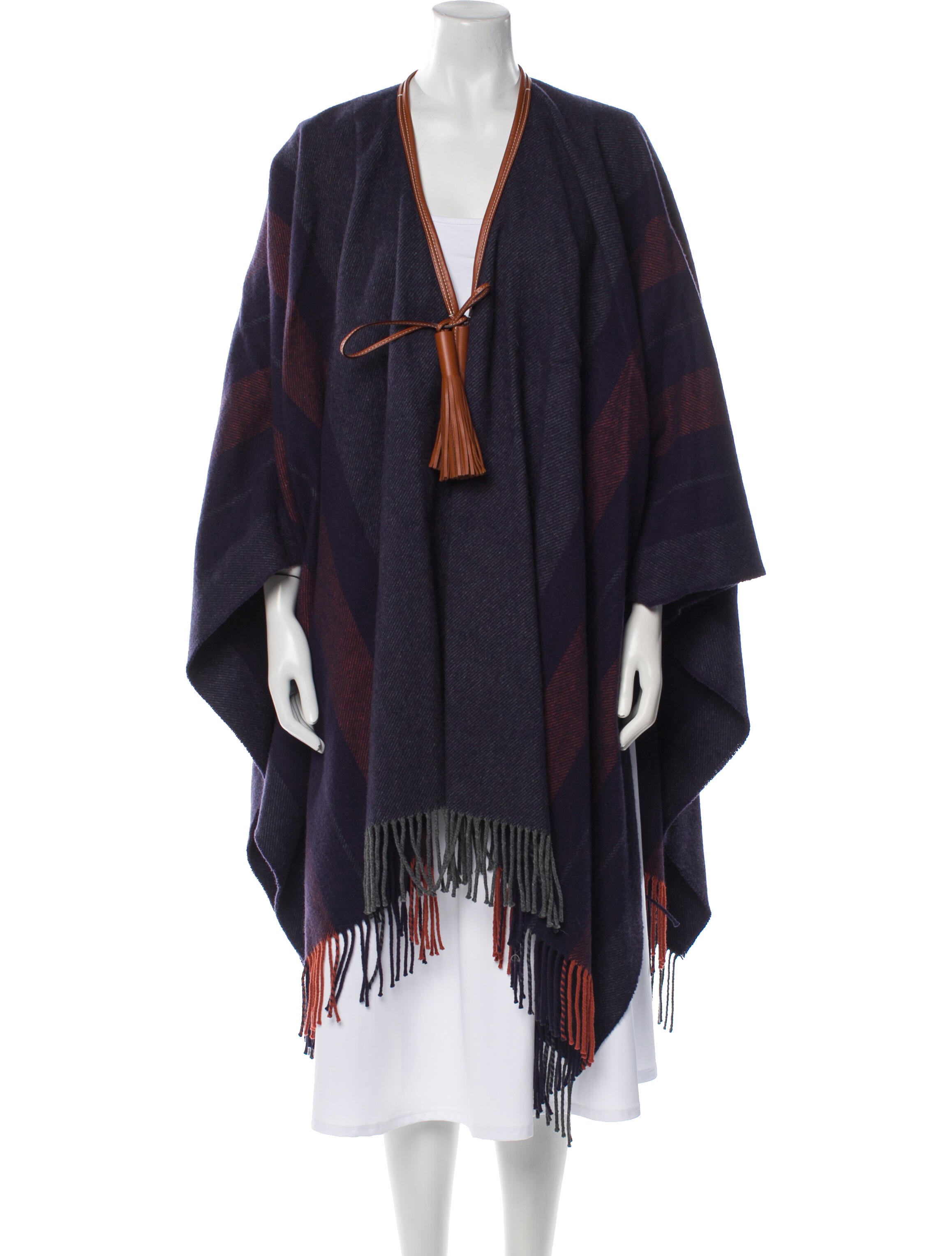 Hermès Rocabar Poncho Merino Wool Shawl
