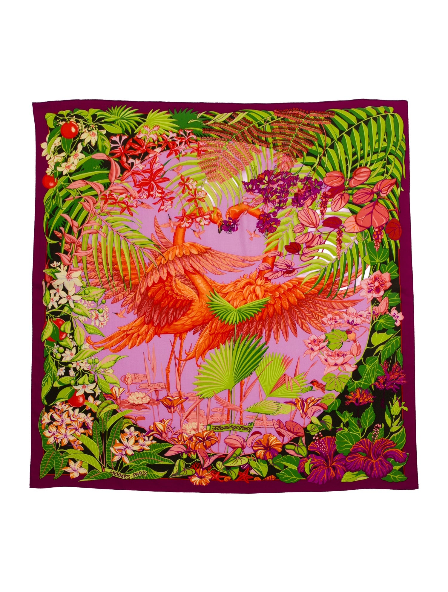 Hermès Flamingo Party Cashmere Shawl